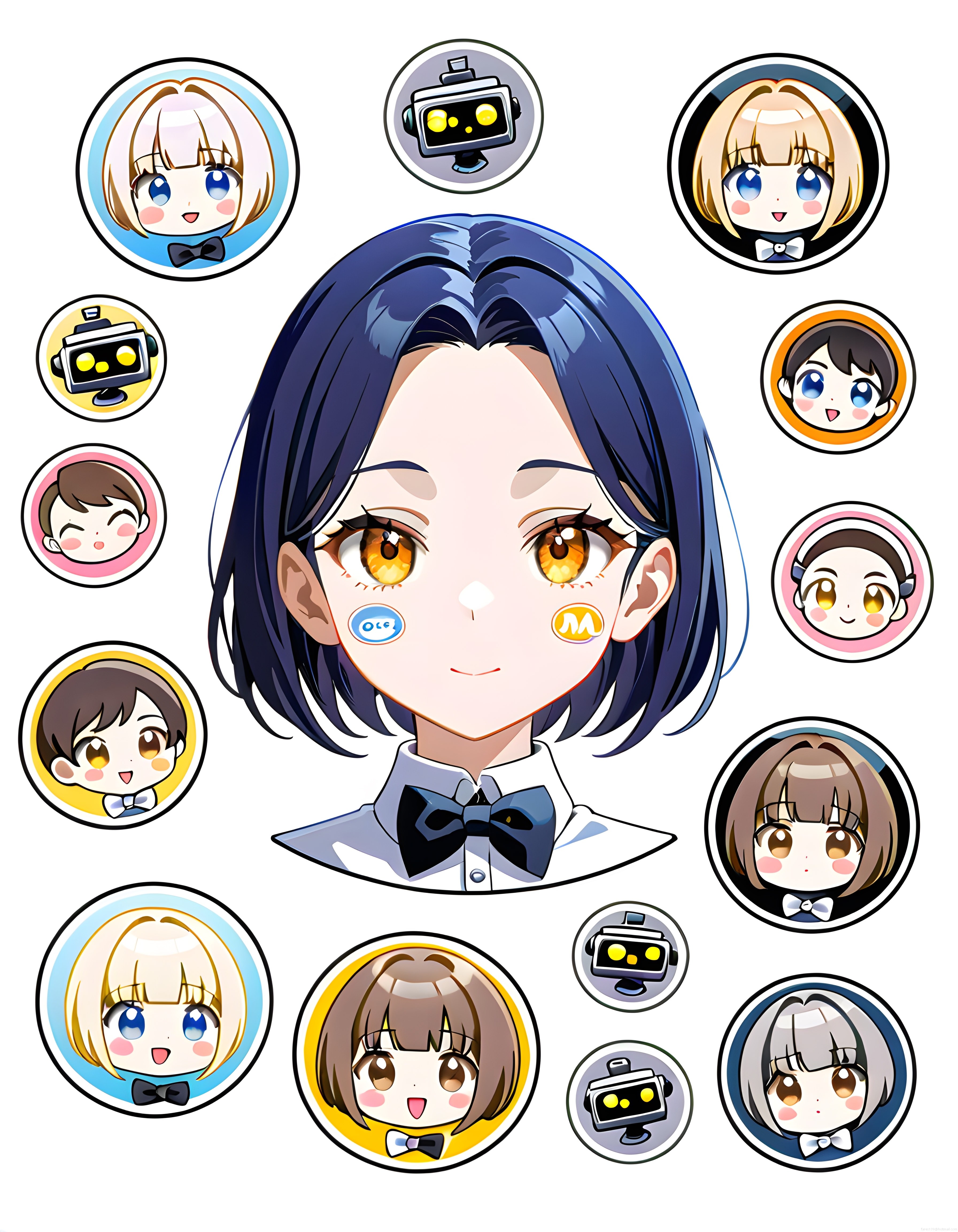 Sevimli Anime Chibi Karakter Koleksiyonu ve Orijinal Avatar Çizim Seti
