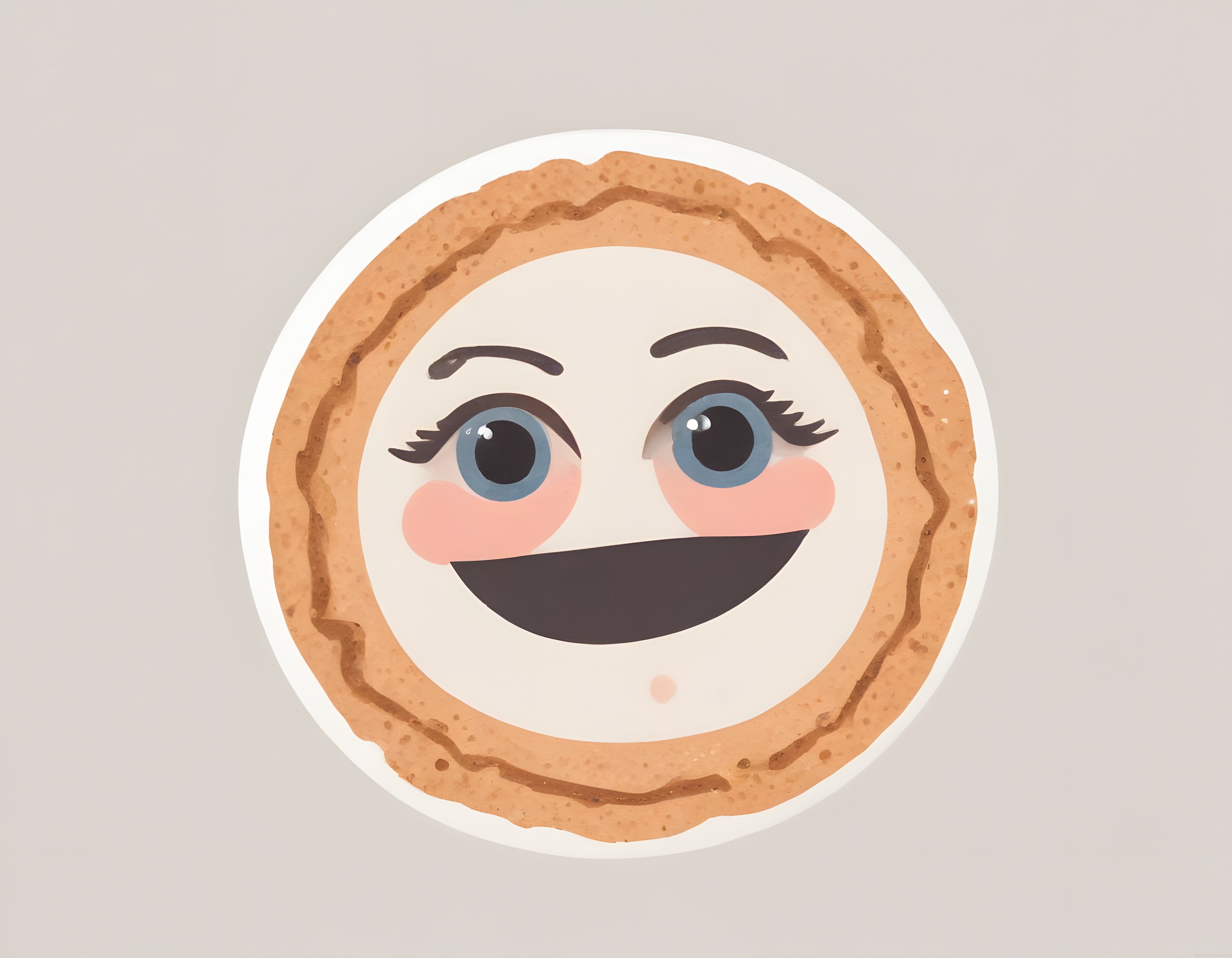 Sevimli anime yüzlü kawaii kurabiye ve tatlı illüstrasyon karakteri