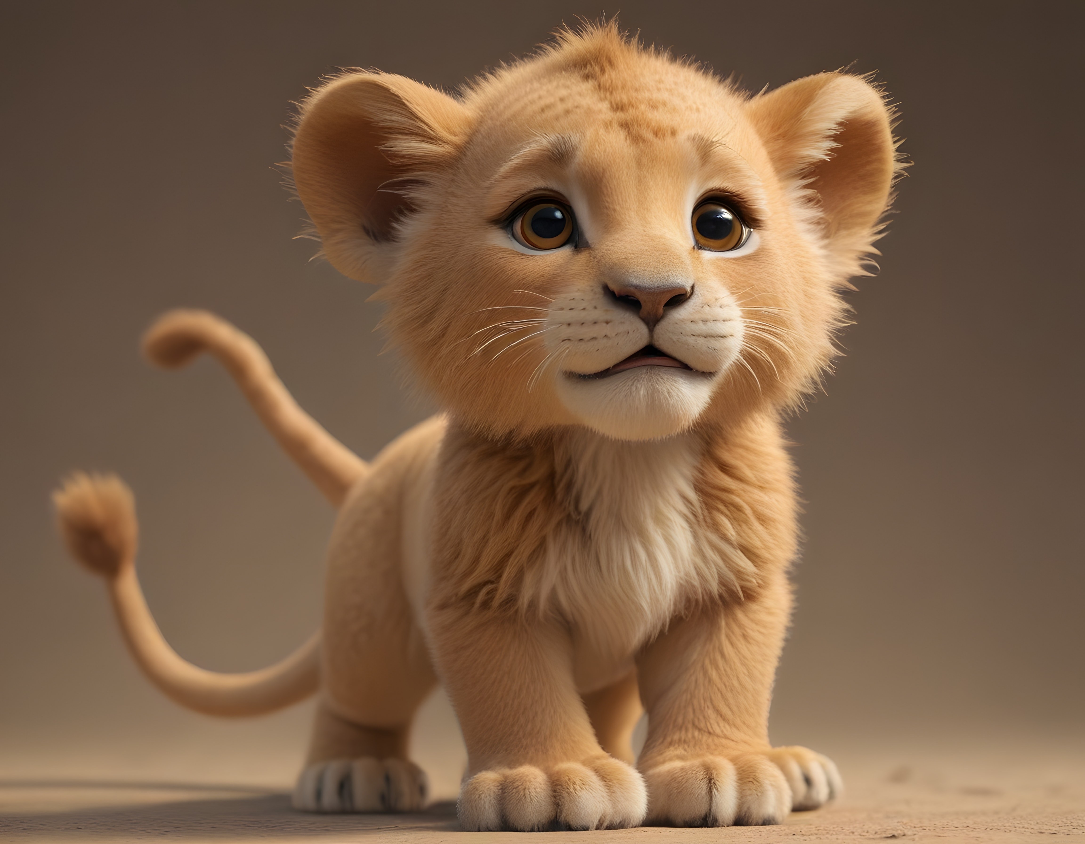 Sevimli Aslan Yavrusu 3D Dijital Sanat ve Animasyon Karakteri