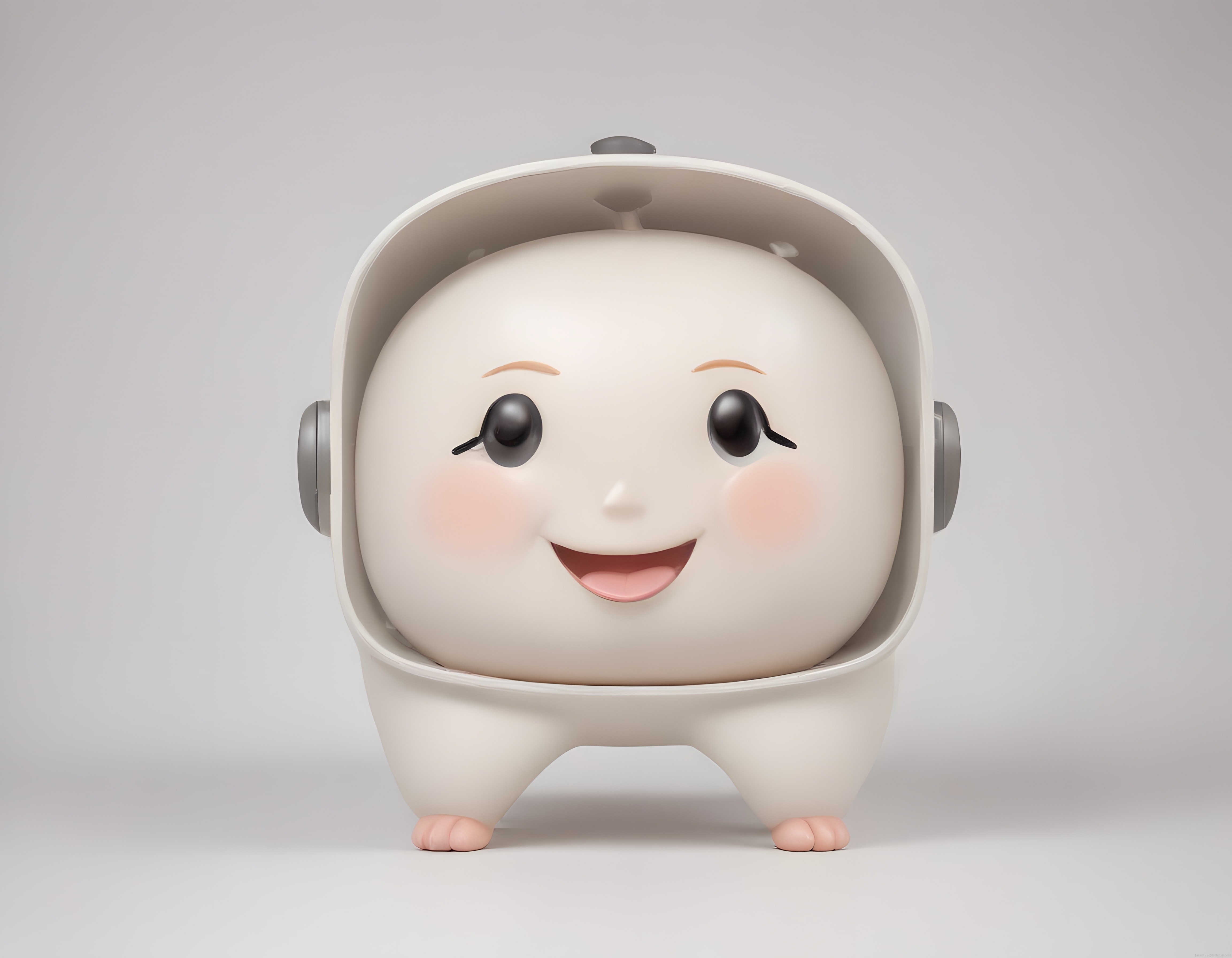 Sevimli Astronot Kasklı Mini Karakter: Pastel Tonlarda 3D Dijital İllüstrasyon