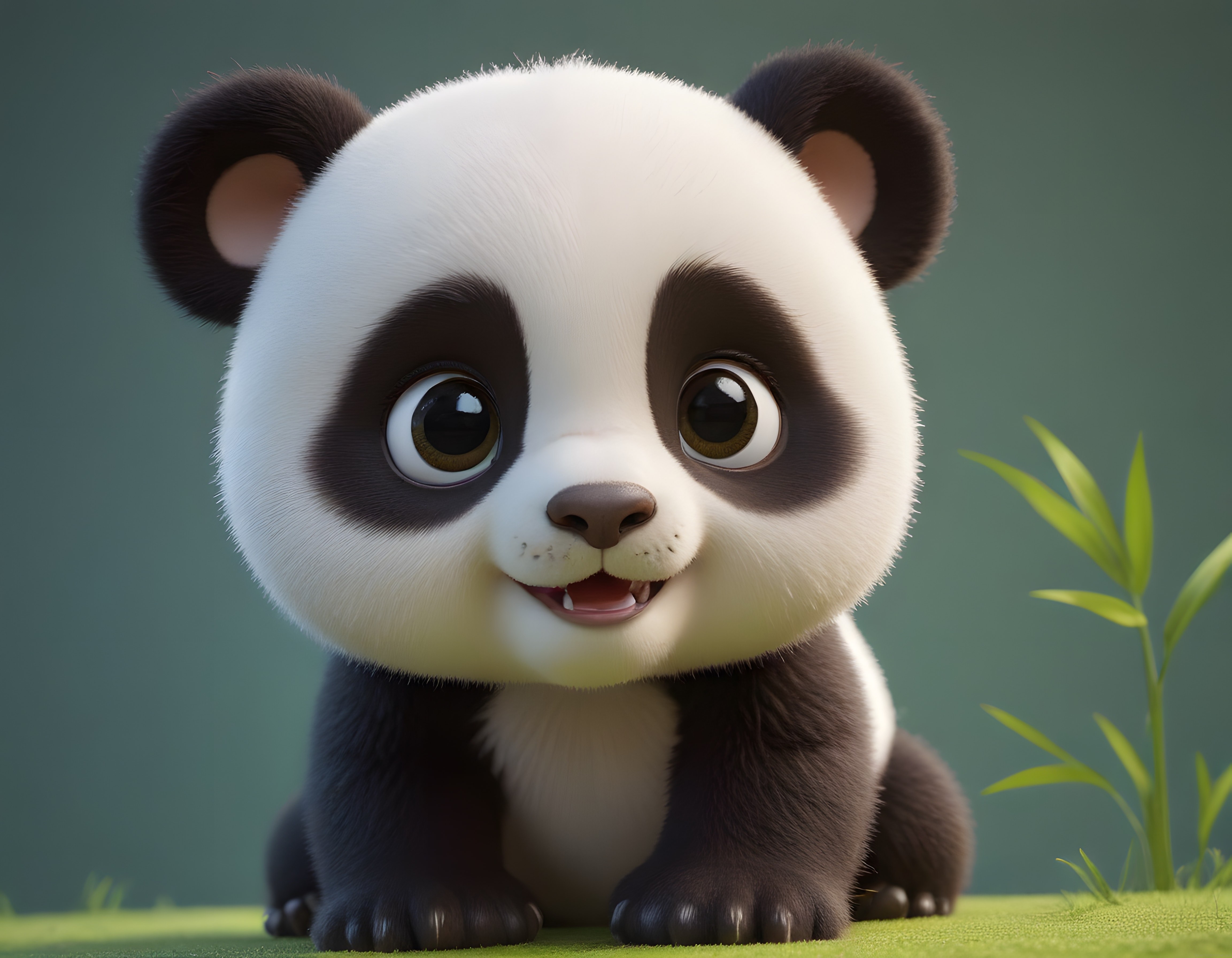 Sevimli Bebek Panda: 3D Animasyon Karakteri ile Masalsı Orman Atmosferi