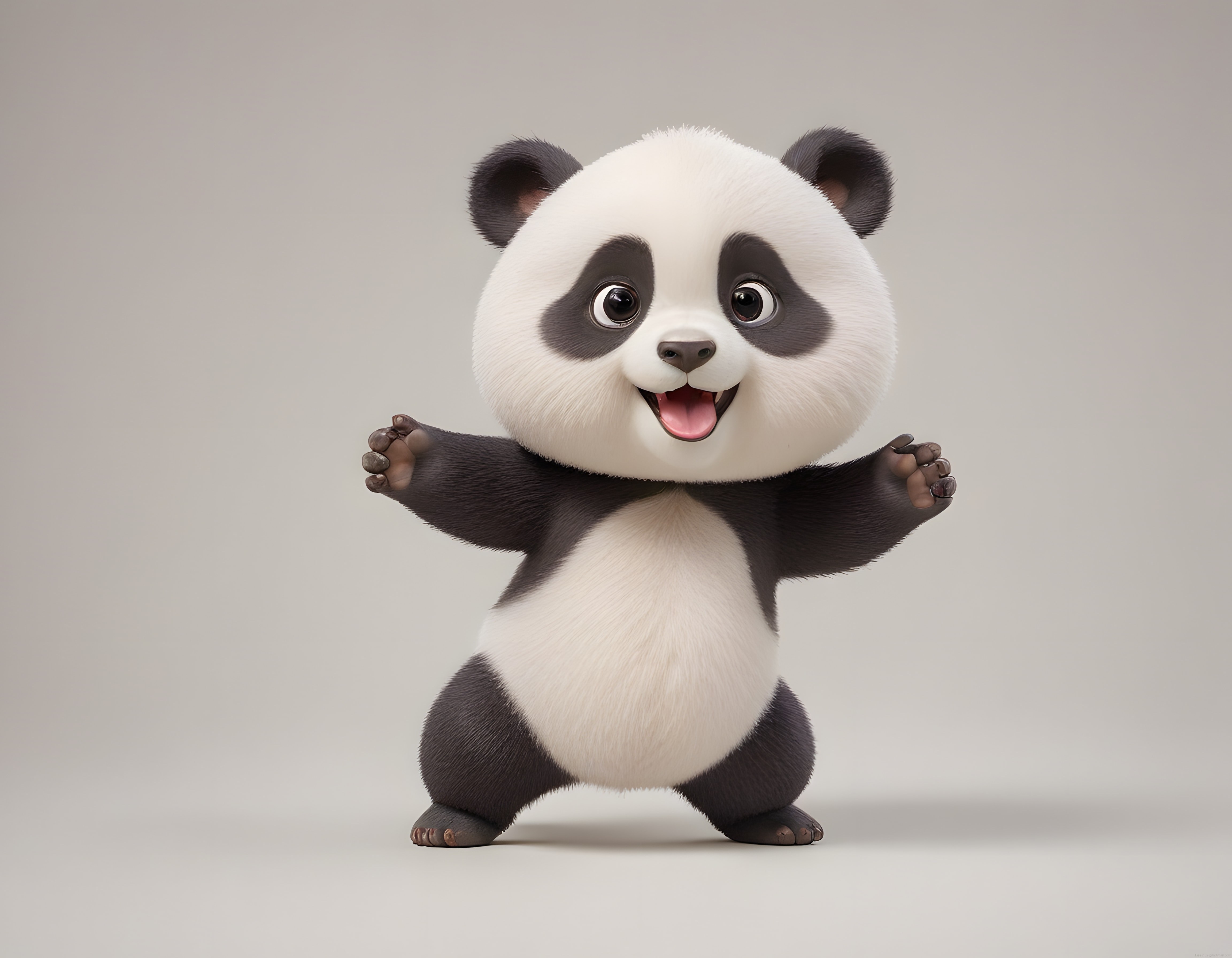 Sevimli Bebek Panda: Mutlu ve Sevimli 3D Dijital Karakter Tasarımı