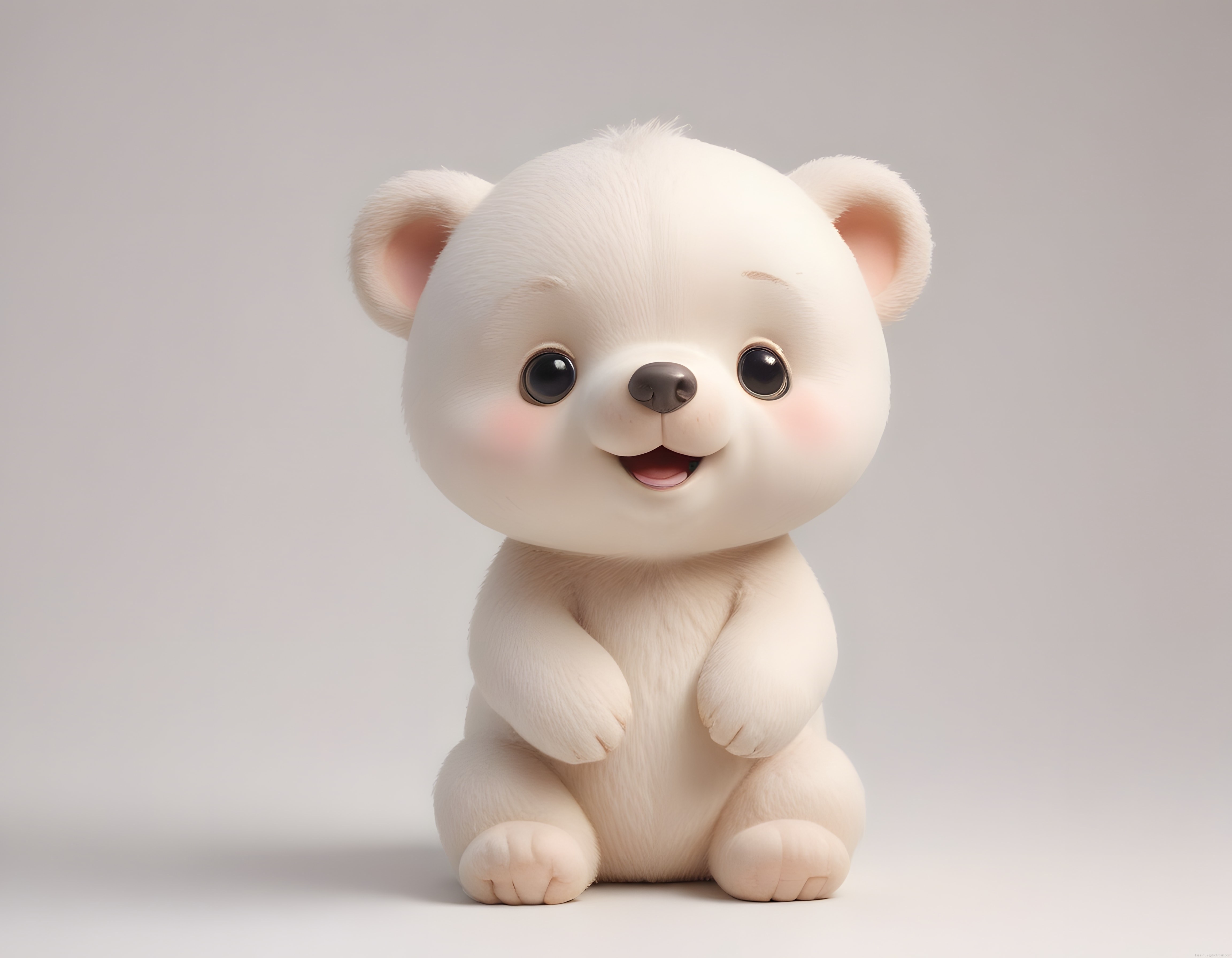 Sevimli Beyaz Peluş Ayıcık Oyuncak, Masum Bakışlı Şirin Tasarım