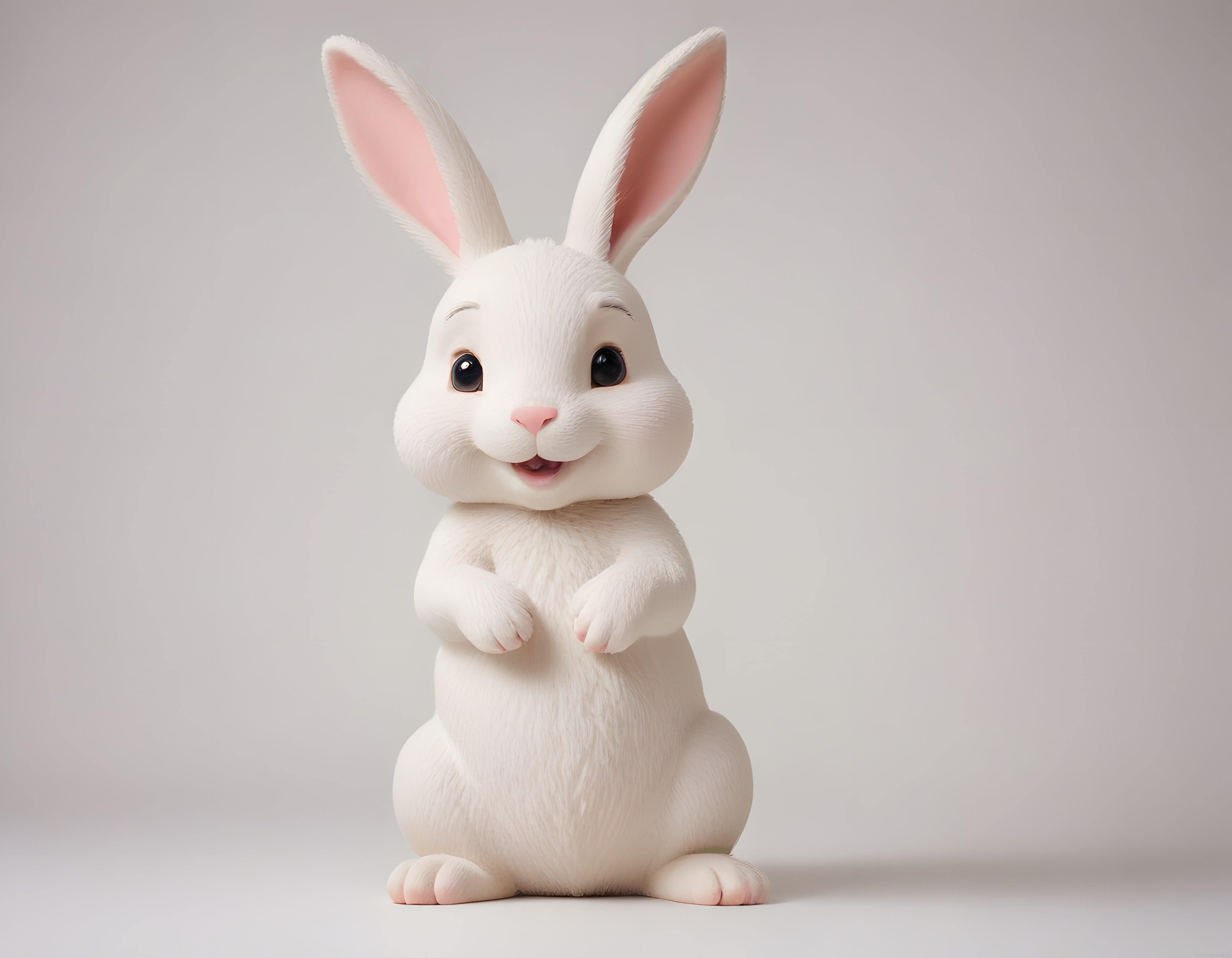 Sevimli Beyaz Tavşan Karakteri: 3D Animasyon ve Dijital Sanat Tasarımı