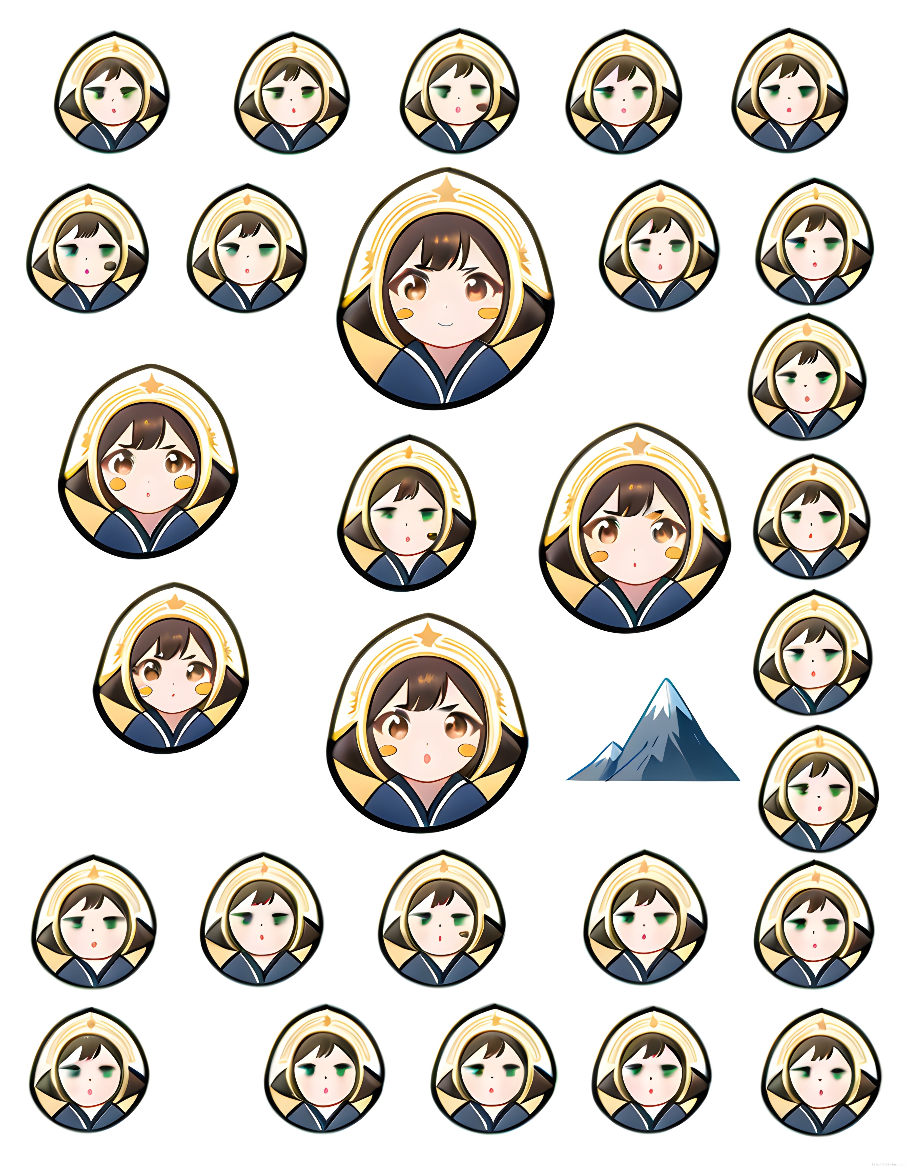 Sevimli Chibi Anime Karakter Sticker Seti ve Dijital Çizim Koleksiyonu