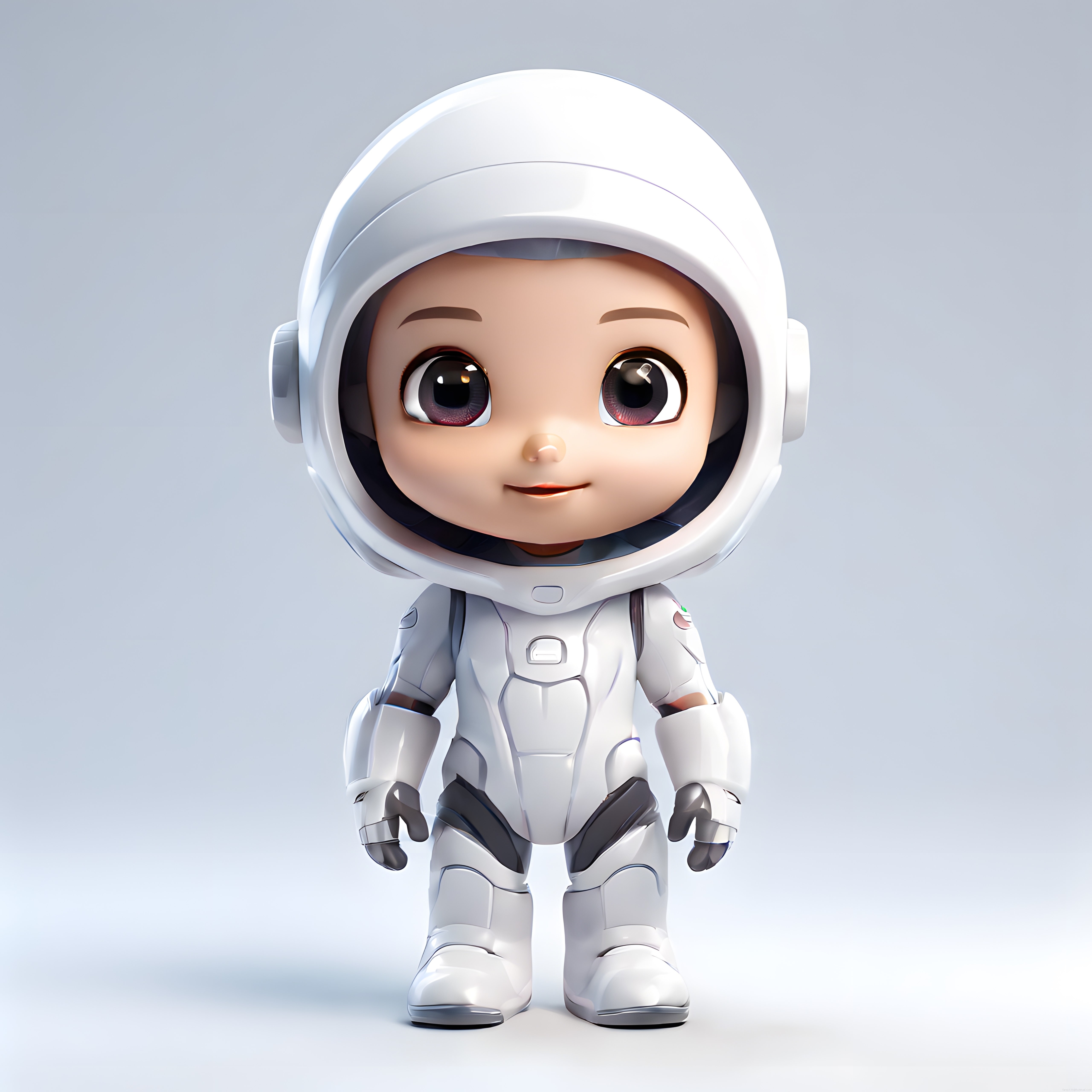 Sevimli Chibi Astronot Karakteri: 3D Dijital Sanat ve Uzay Temalı İllüstrasyon
