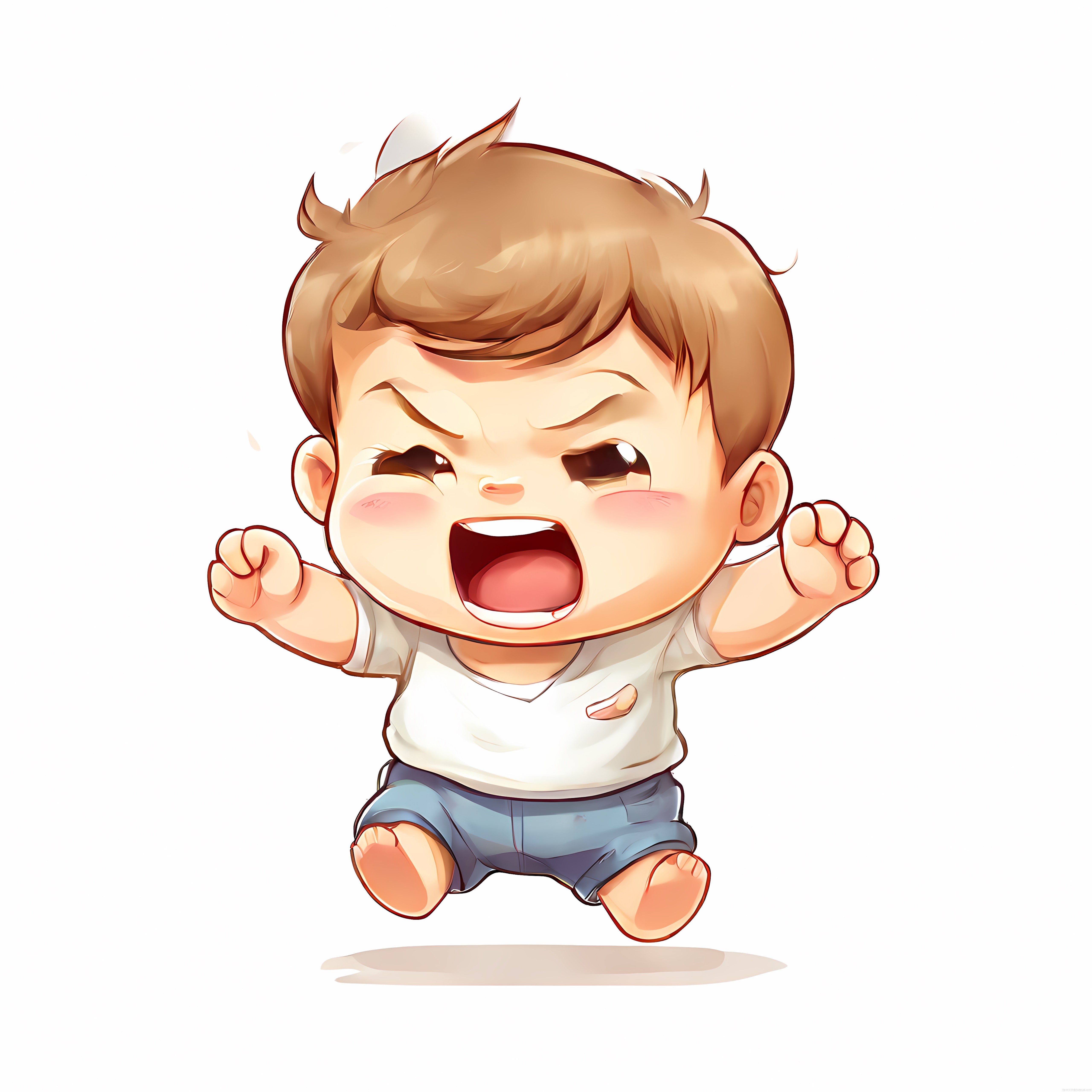 Sevimli Chibi Çocuk Çizimi: Öfkeli Anime Karakterinin Eğlenceli ve Canlı Hali