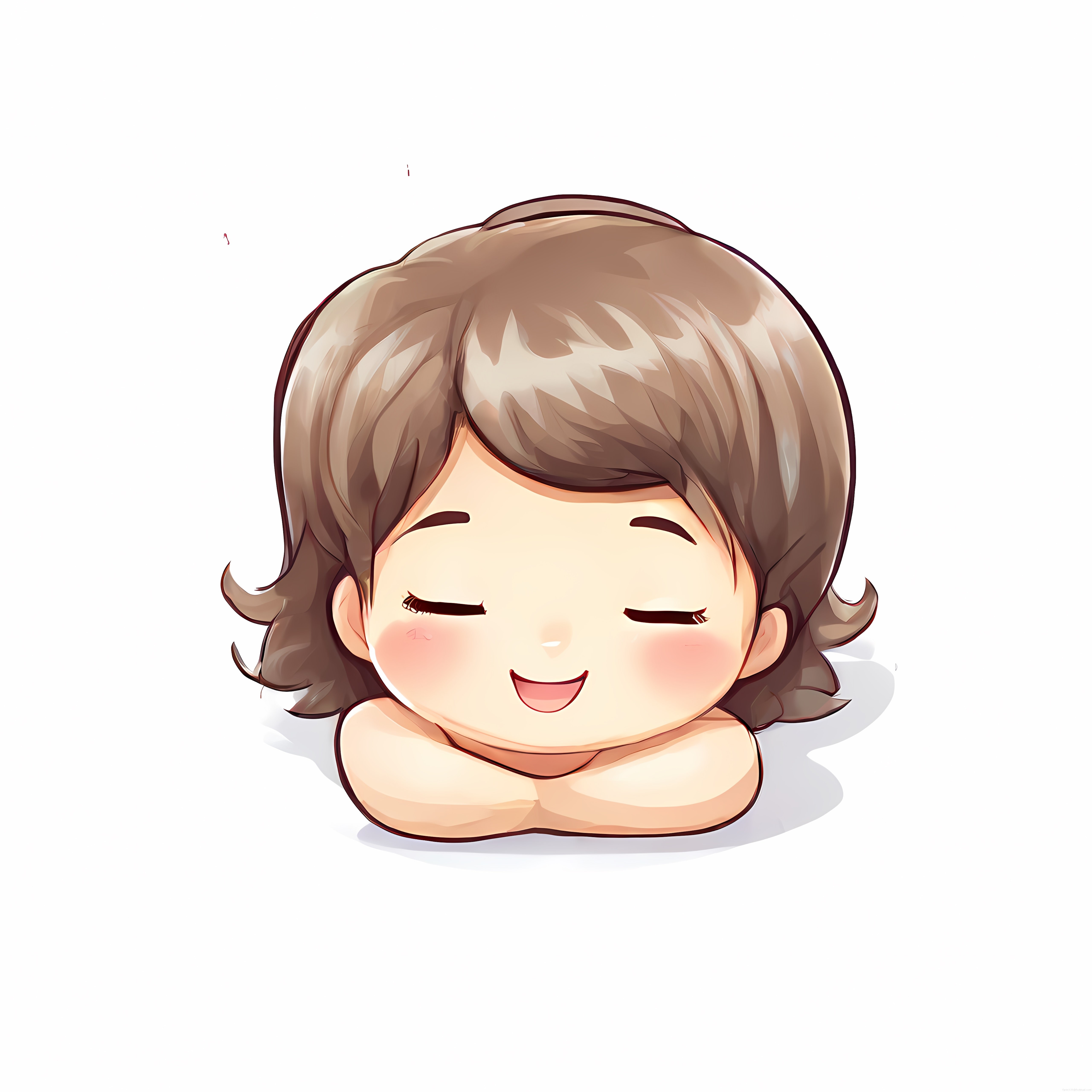 Sevimli chibi tarzı huzurlu kadın dijital illüstrasyon sanatı