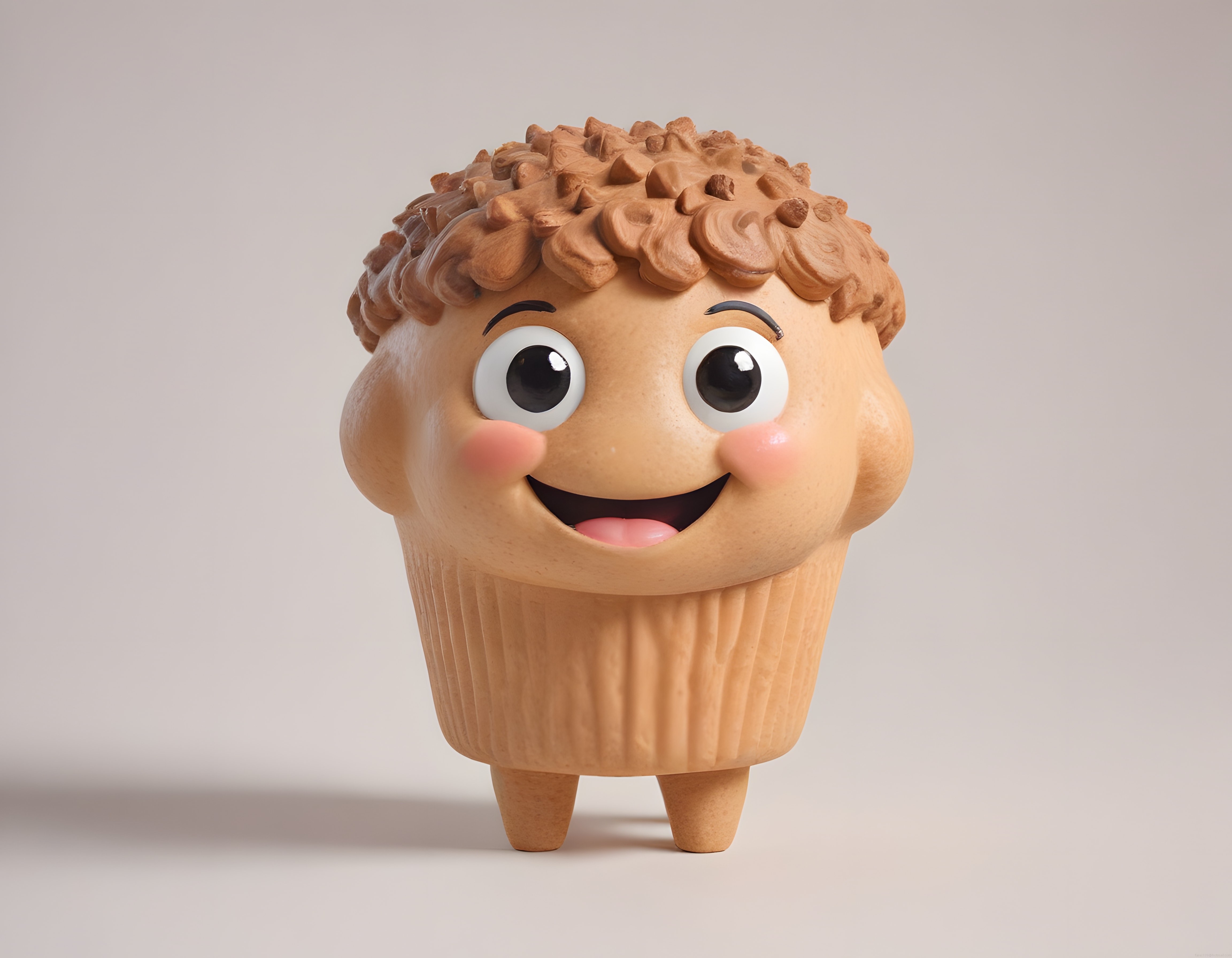 Sevimli Çikolatalı Cupcake 3D Karakter ve Dijital Sanat Tasarımı