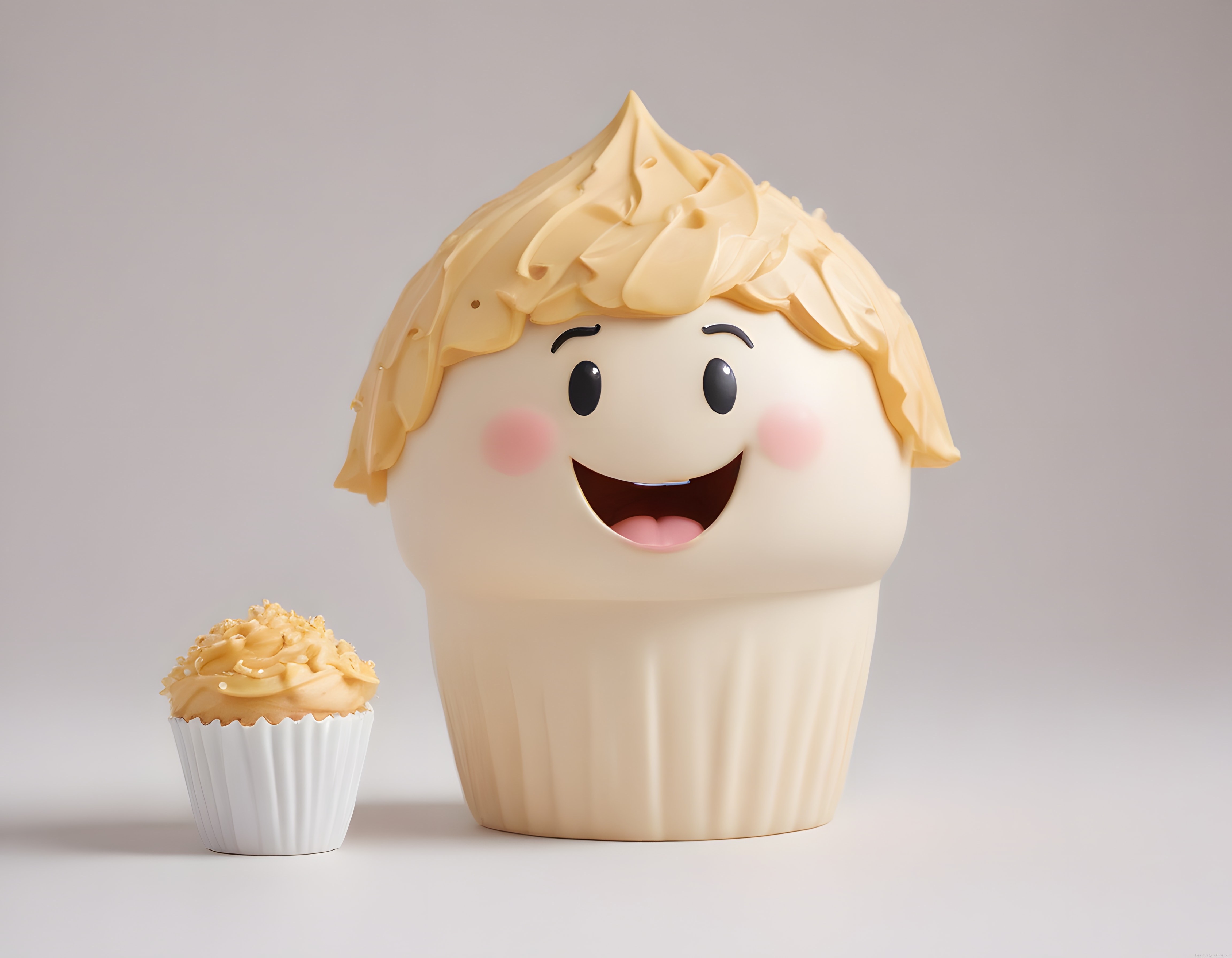 Sevimli Cupcake Karakteri ve Gerçek Boyutundaki Tatlı Arkadaşı