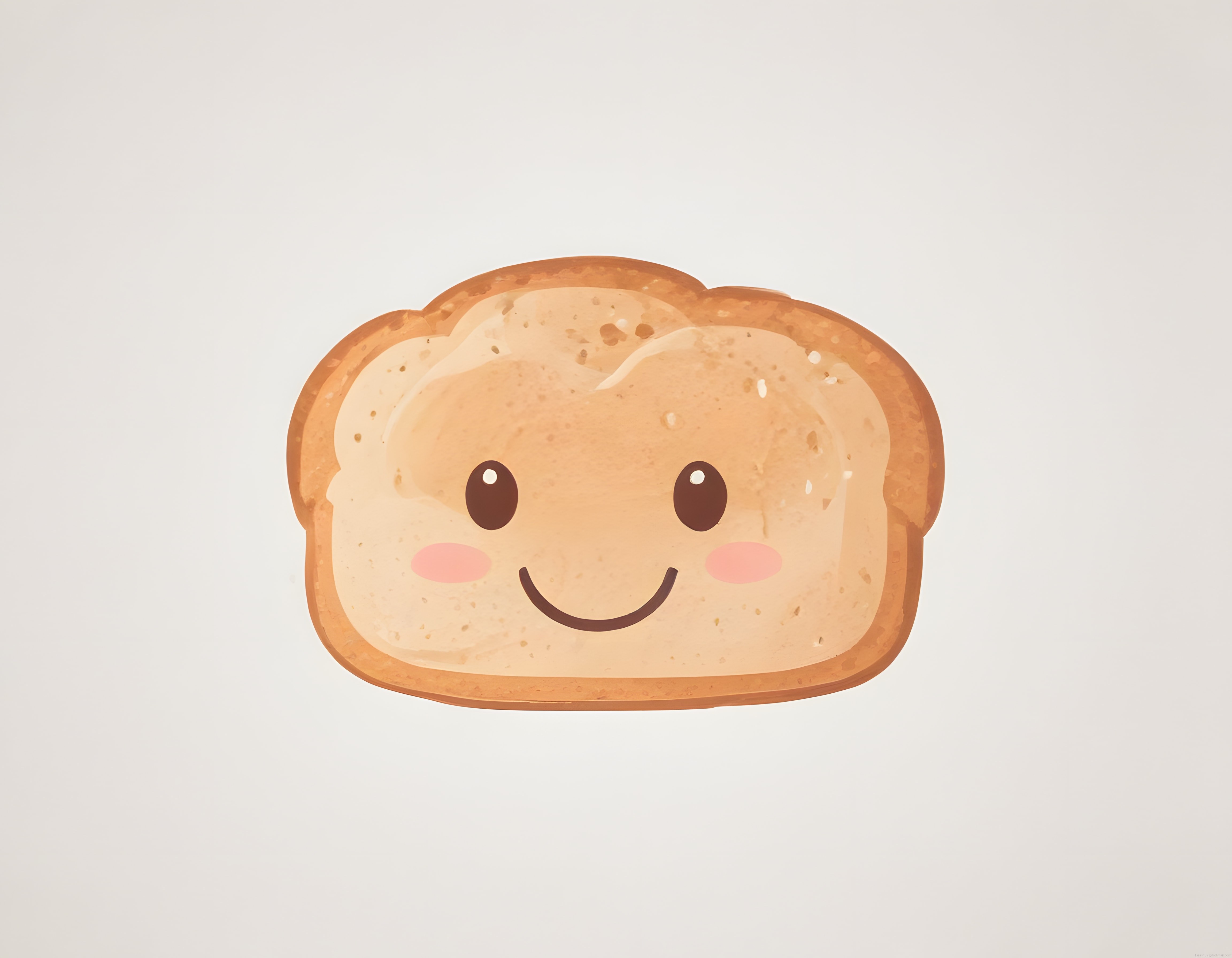 Sevimli Gülümseyen Kawaii Tost Karakteri ve Ekmek Dilimi Animasyonu