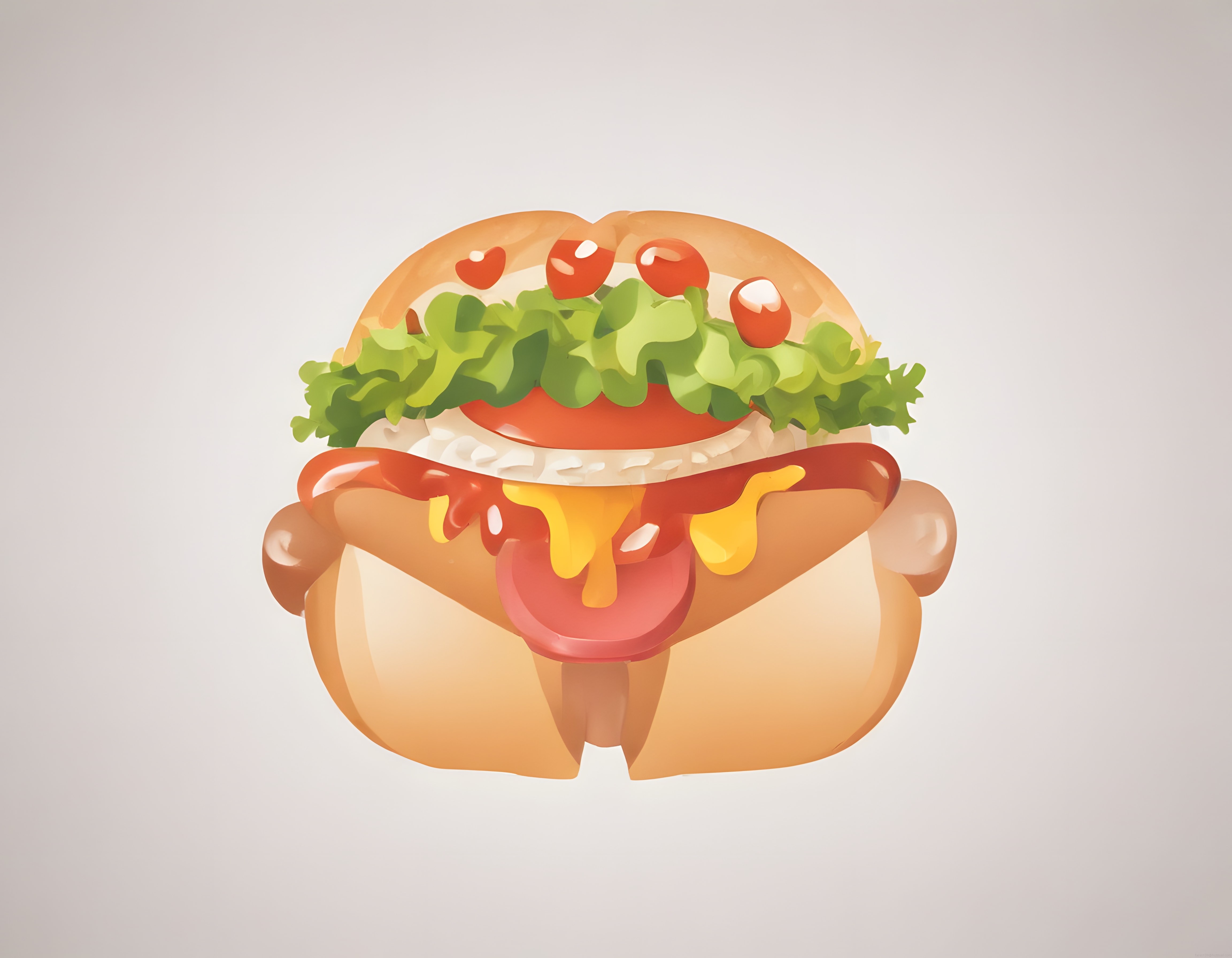 Sevimli Hamburger Karakteri: Yaratıcı 3D Animasyonlu Sandviç Tasarımı