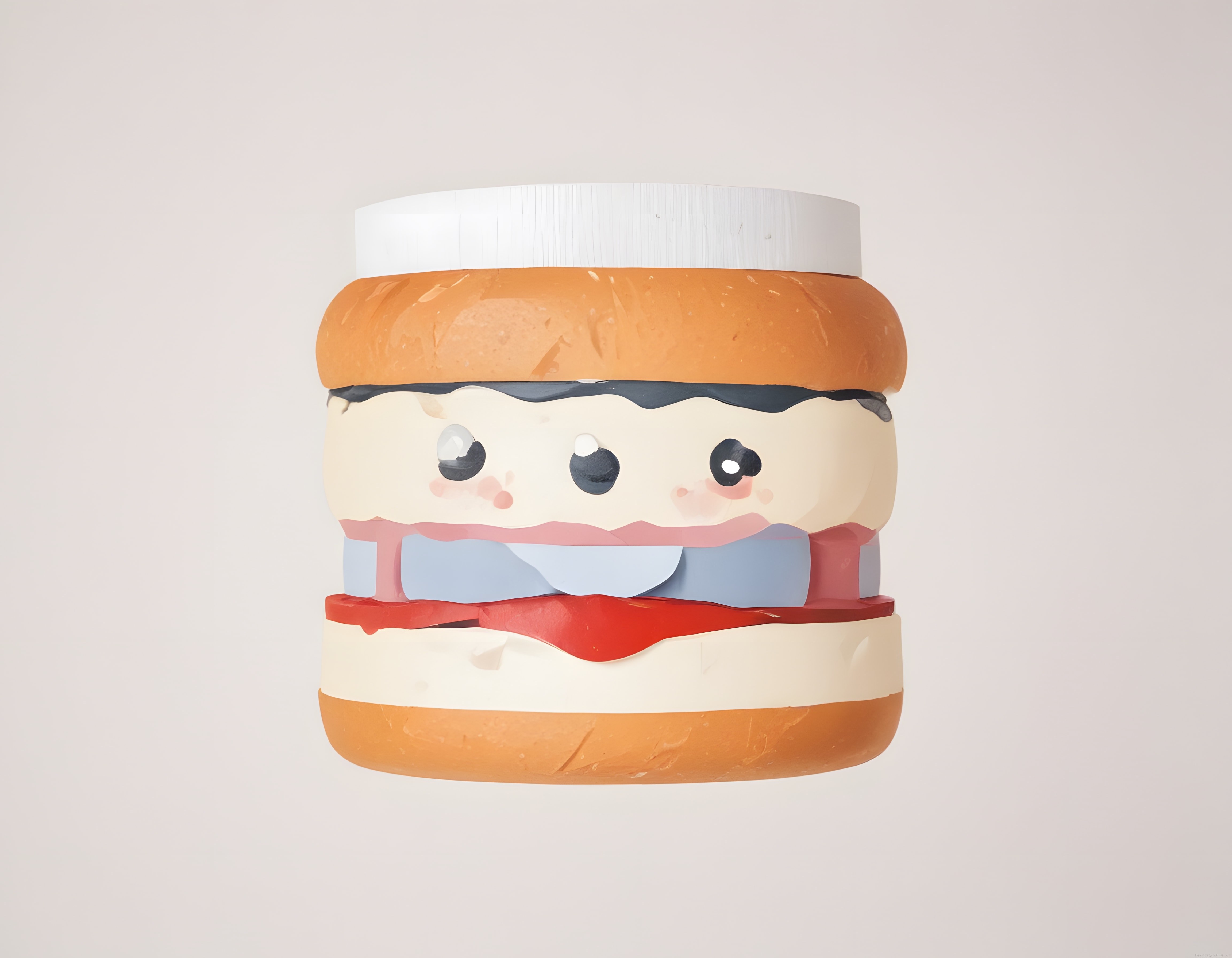 Sevimli Hamburger Tasarımlı Kavanoz: Pembe Yanaklı 3D Oyuncak ve Dekoratif Obje