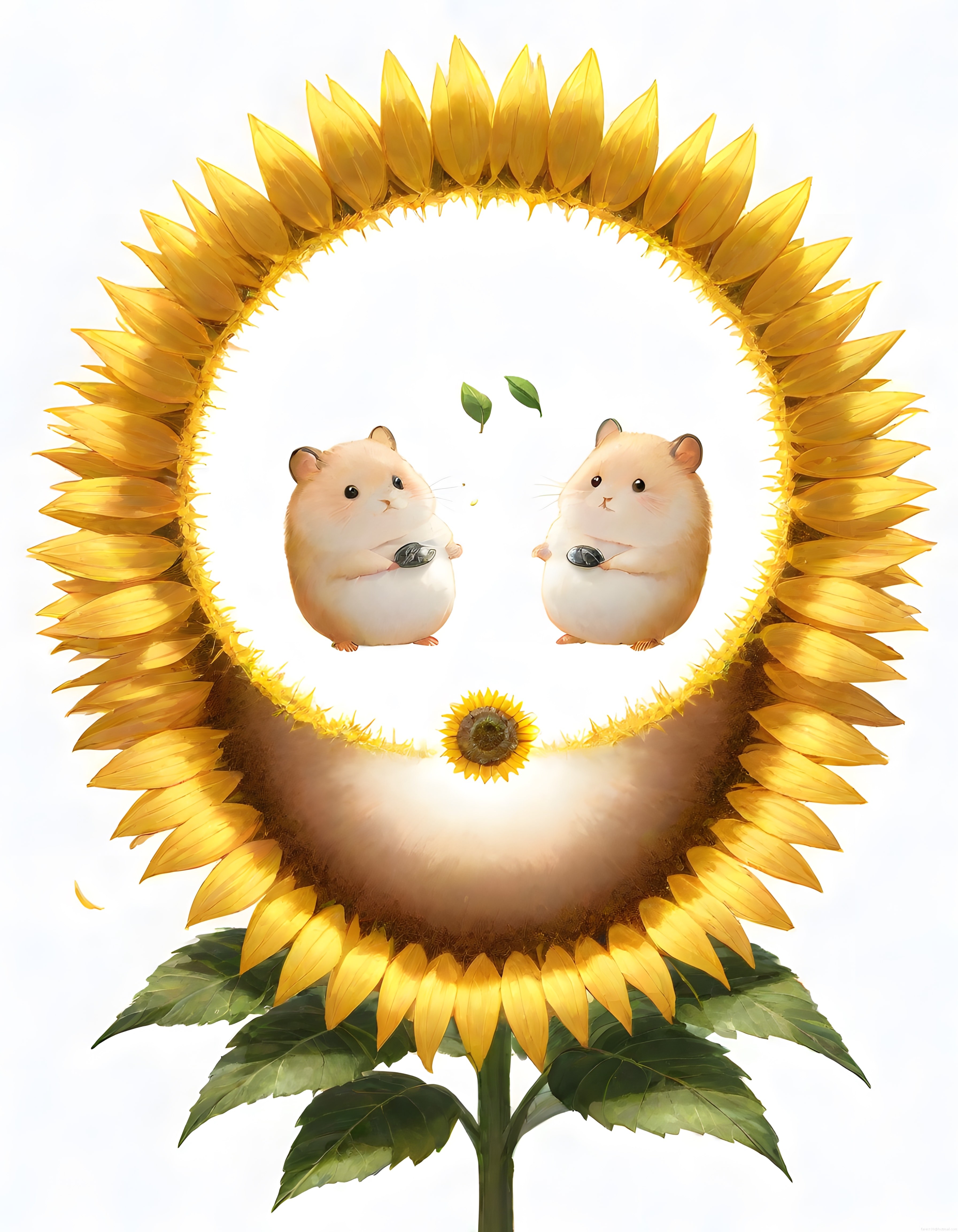 Sevimli Hamsterların Ayçiçeği Kalbinde Çekirdek Keyfi Dijital Sanat Eseri Sevimli Hamsterların Ayçiçeği Kalbinde Çekirdek Keyfi Dijital Sanat Eseri