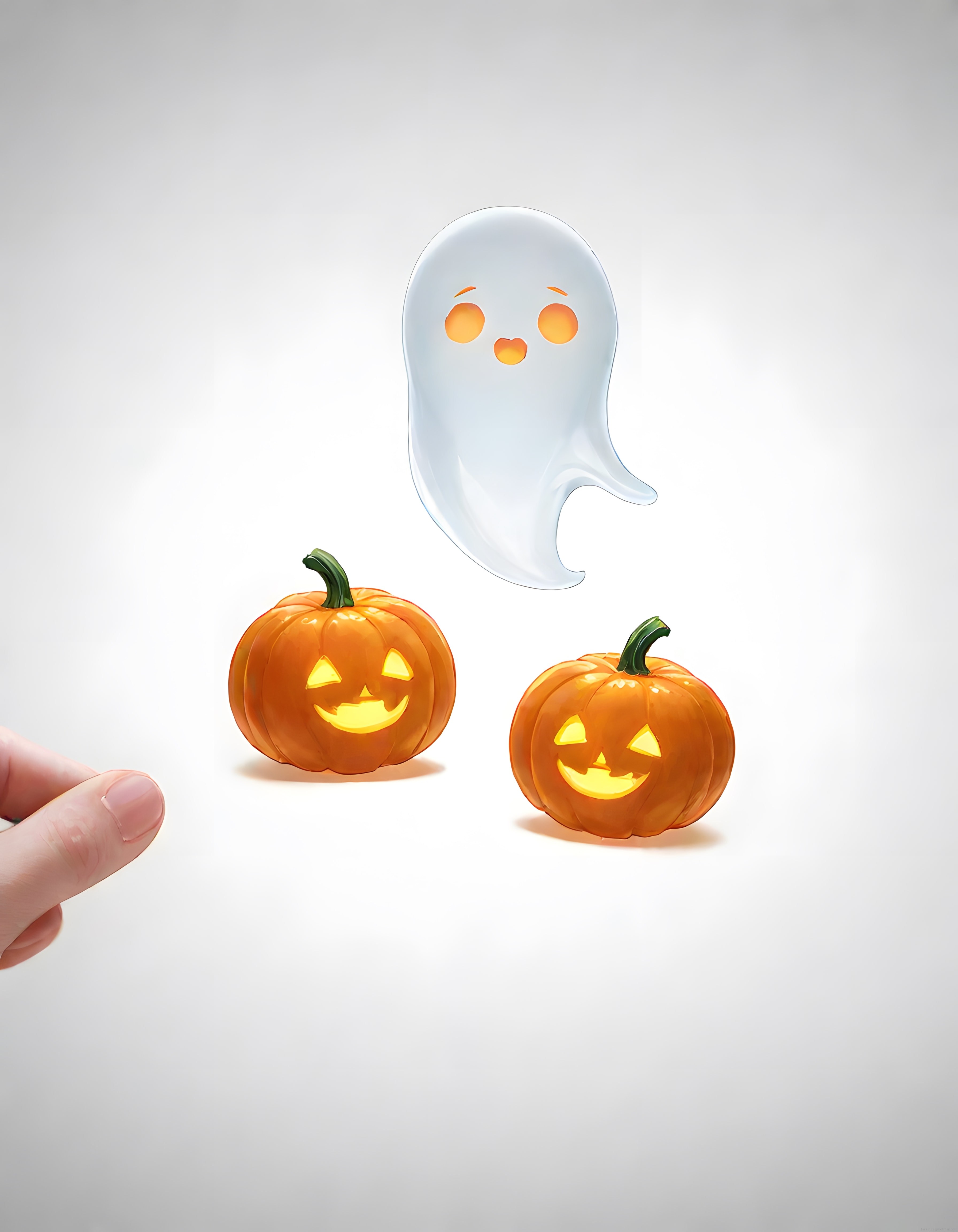 Sevimli hayalet ve ışıltılı balkabaklarıyla eğlenceli halloween konsepti