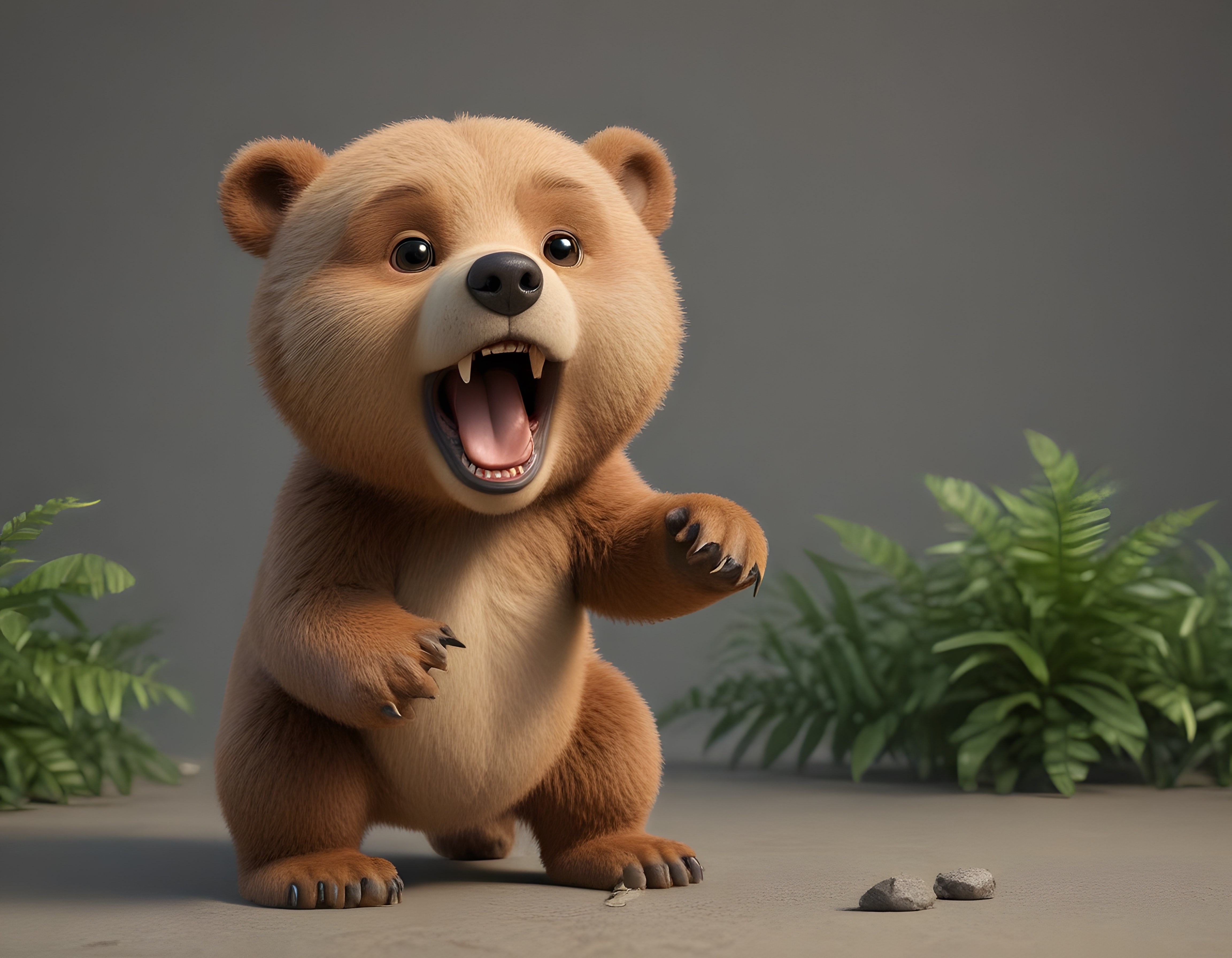 Sevimli Kahverengi Ayıcık: 3D Animasyon Karakteri ve Kürklü Gerçekçi Render