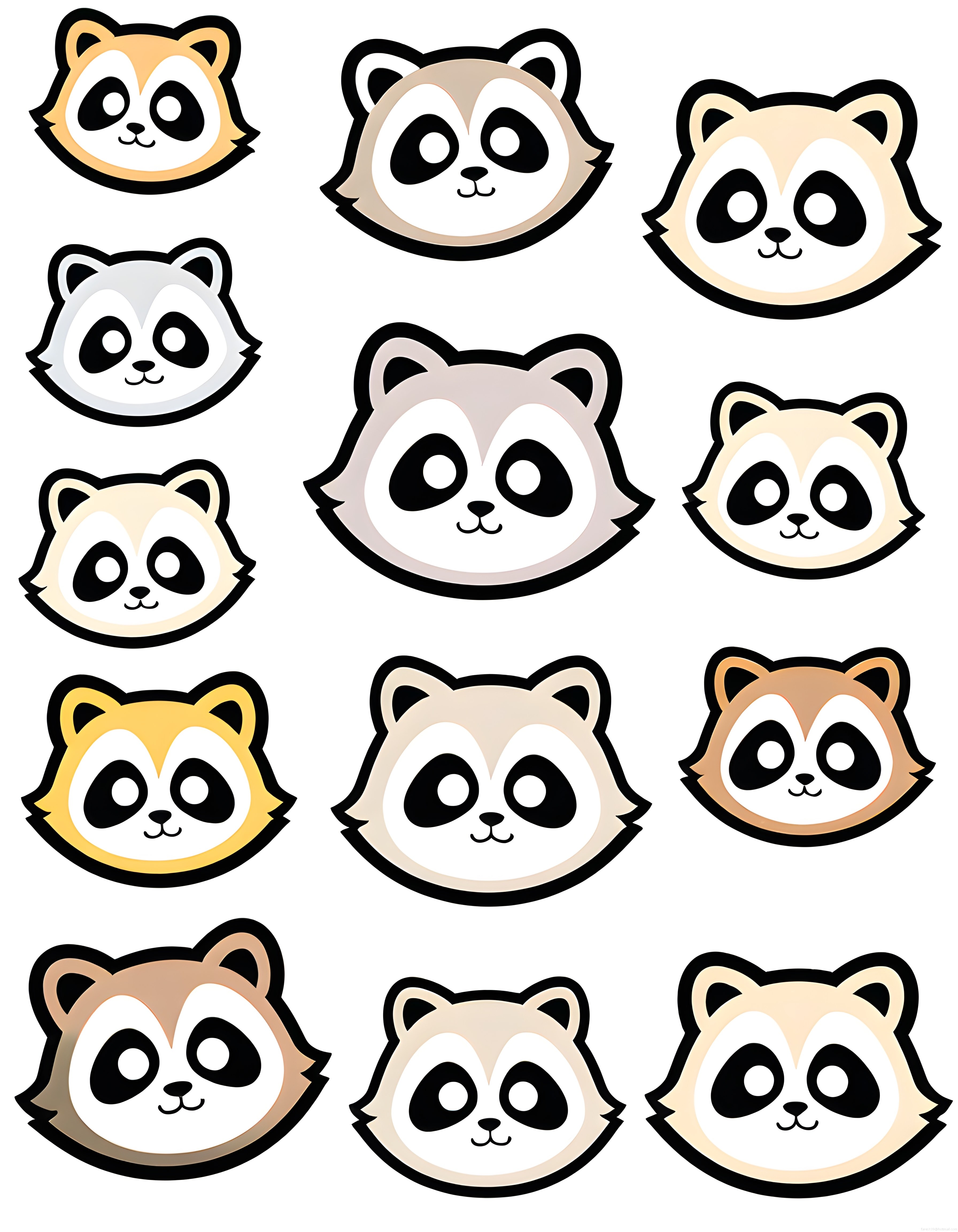 Sevimli kawaii hayvan kafaları karikatür tarzı çizim seti pastel renkler Sevimli kawaii hayvan kafaları karikatür tarzı çizim seti pastel renkler