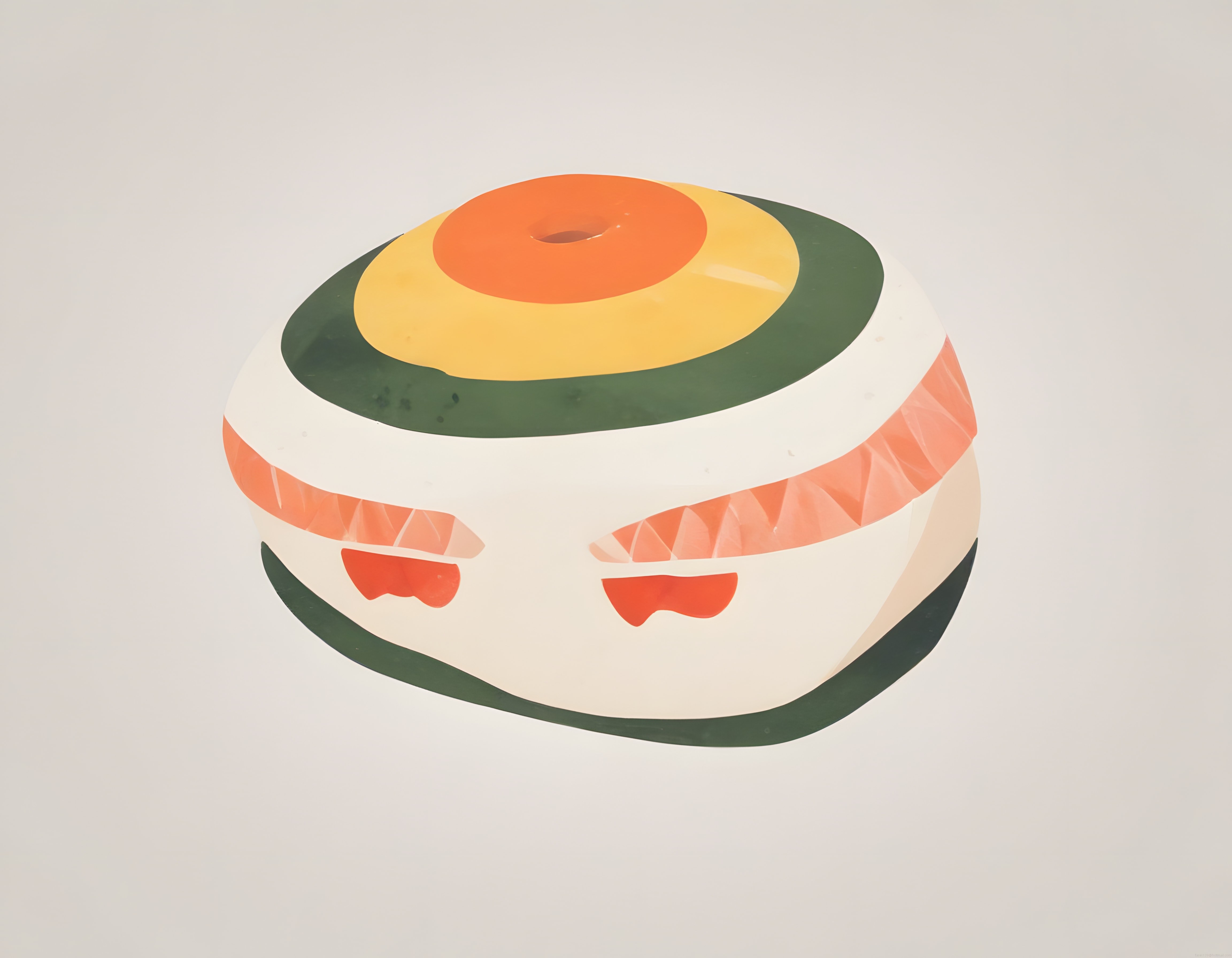 Sevimli kawaii sushi karakteri dijital illüstrasyon mutlu maki tasarımı