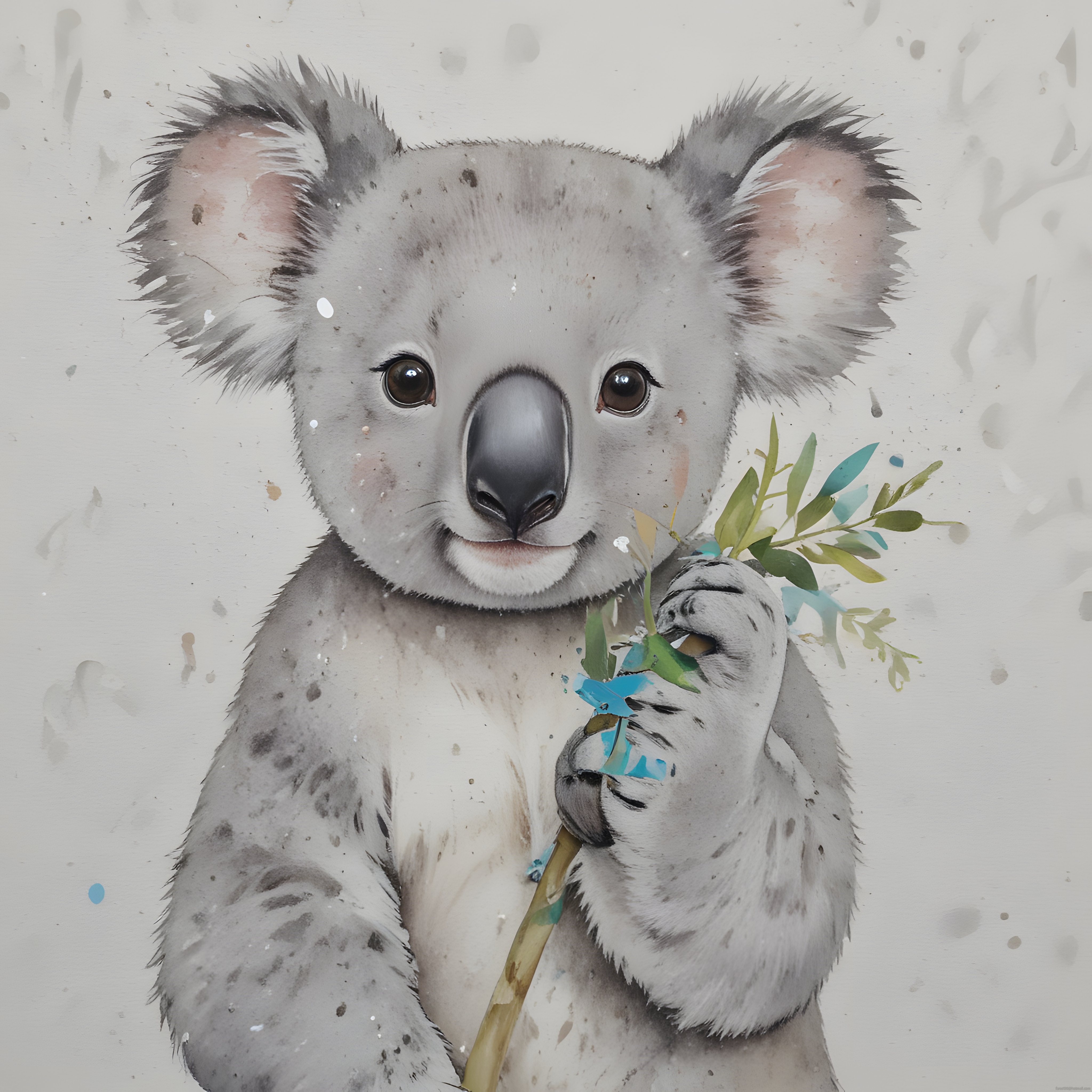 Sevimli Koala Suluboyası: Çocuk Odası İçin Pastel ve Şirin Duvarkağıdı