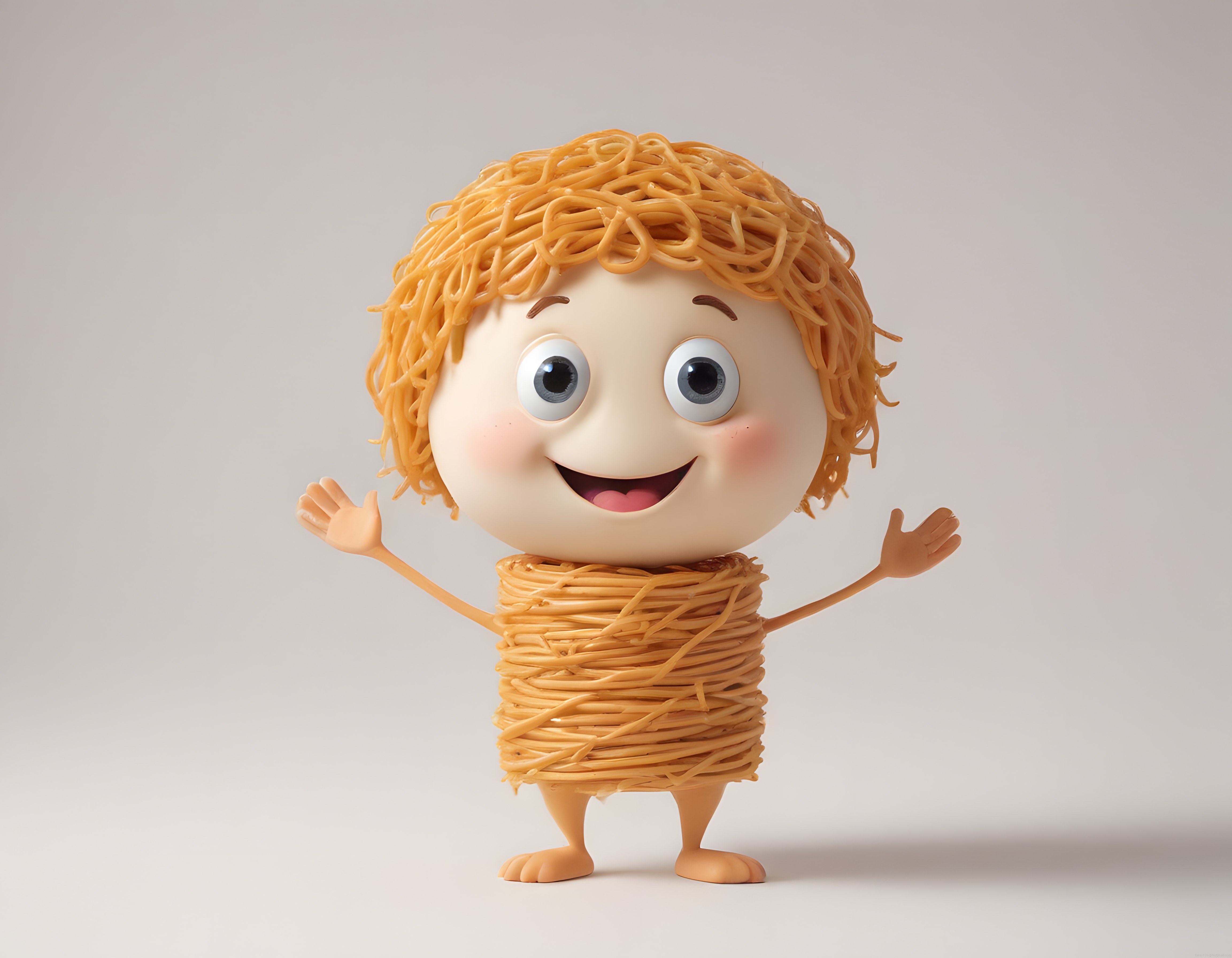 Sevimli Makarna Canavarı: Spagettiden Yapılmış 3D Karakter Tasarımı