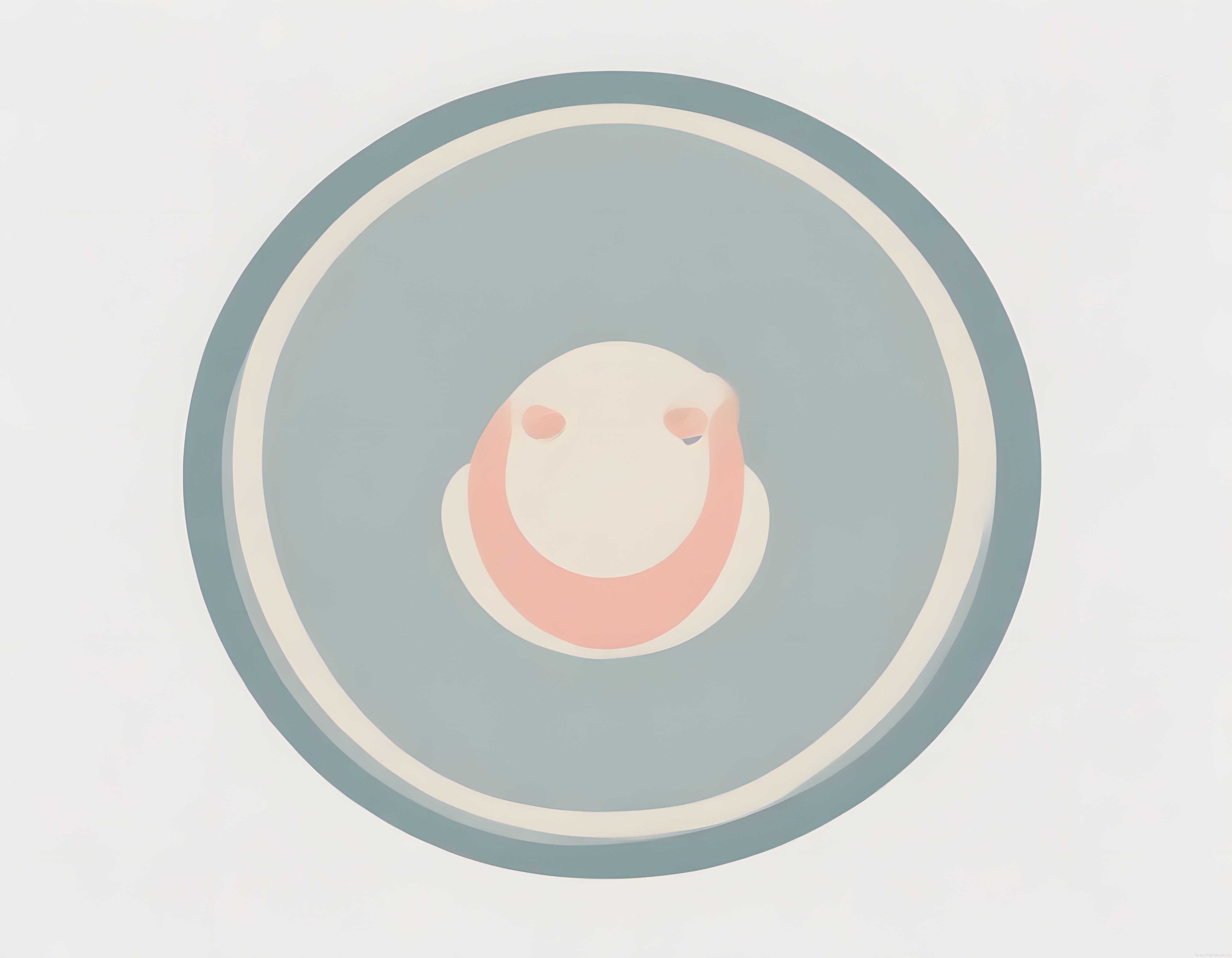 Sevimli Minimal Dairesel Karakter: Pastel Mavi Pembe Dijital Sanat