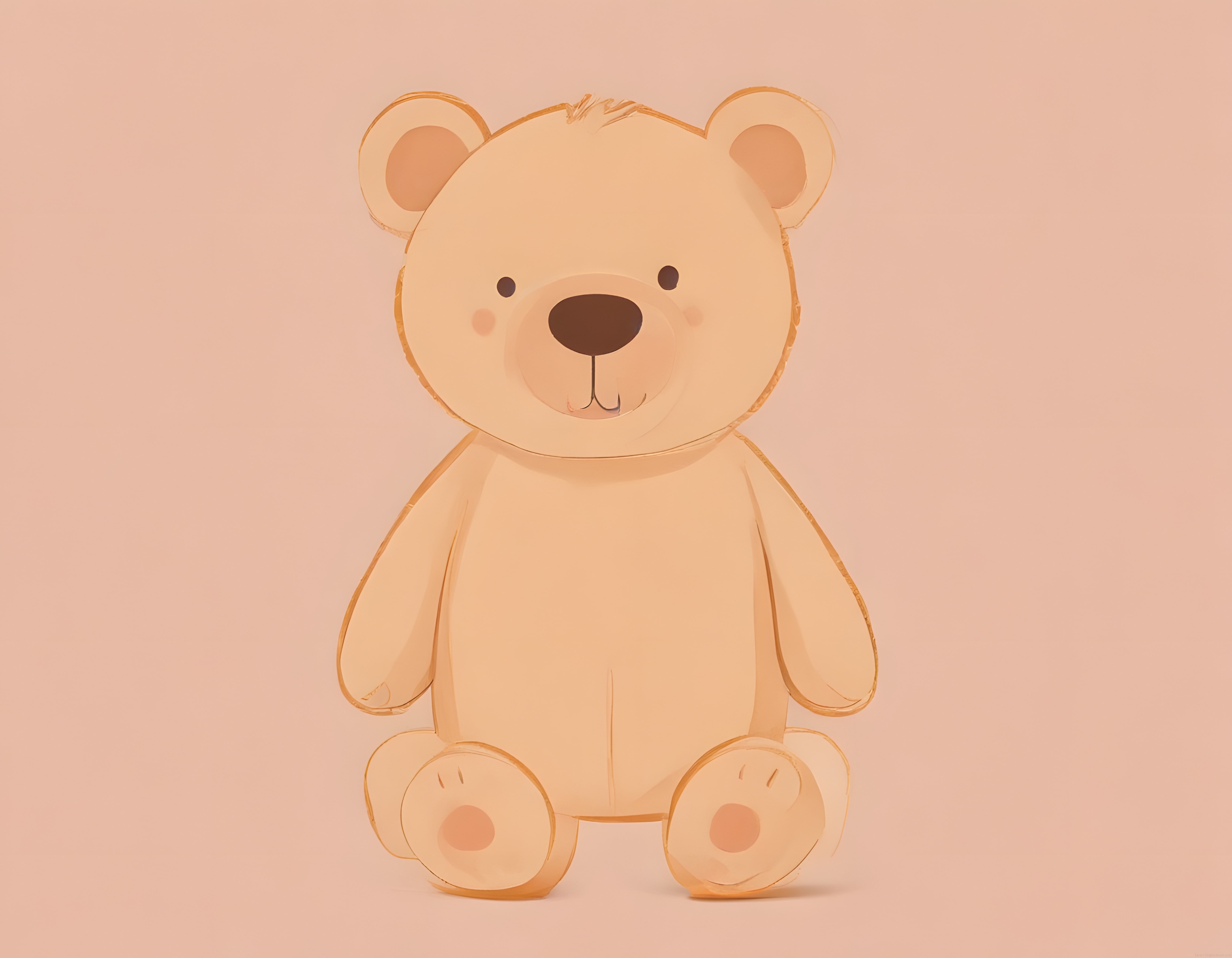 Sevimli Oyuncak Ayıcık Figürü Pastel Tonlarda 3D Dijital Render