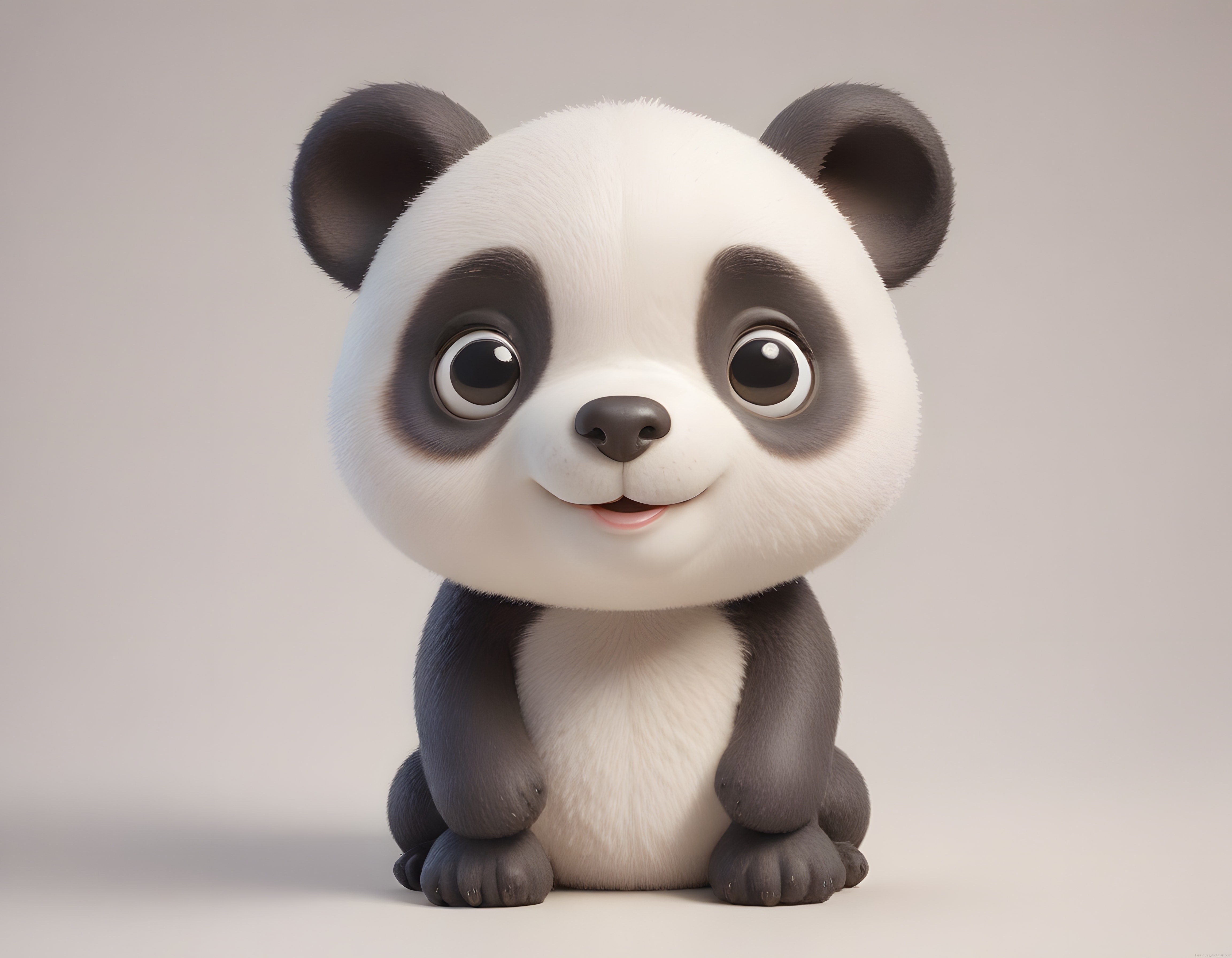 Sevimli Panda Yavrusu 3D Karakter Animasyonu ve Dijital Tasarım İllüstrasyonu