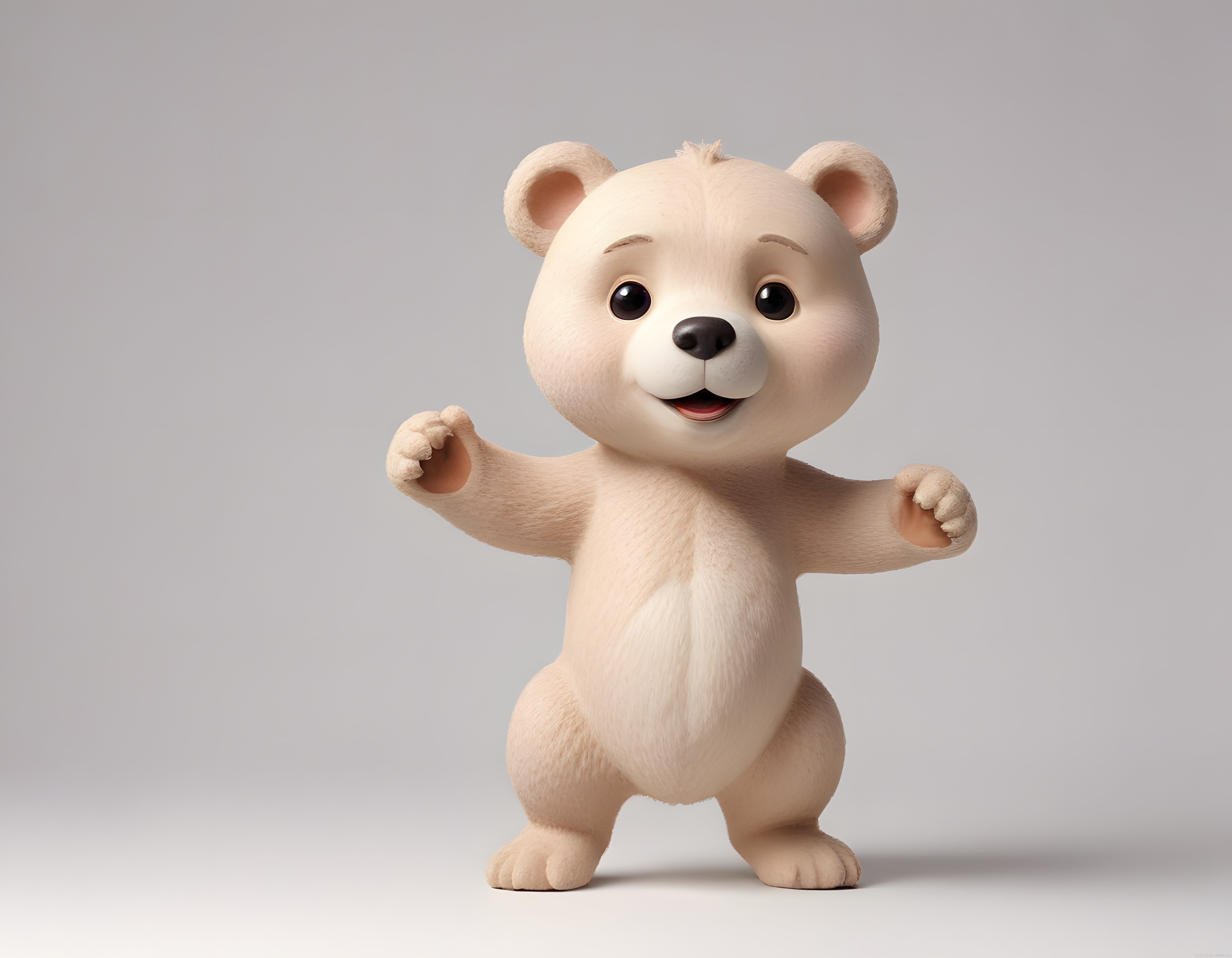 sevimli pelüş ayıcık oyuncağının 3 boyutlu animasyon render görseli