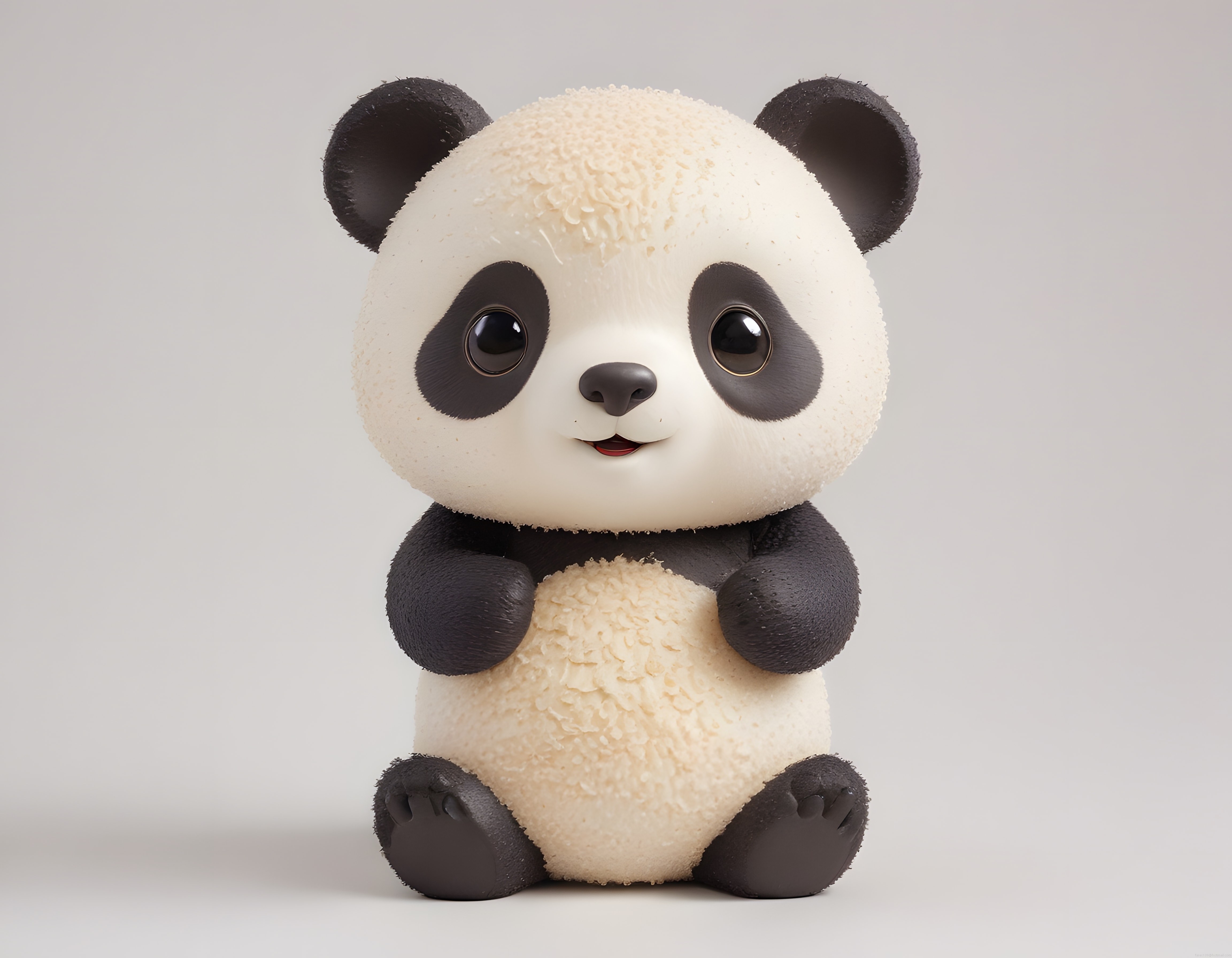 Sevimli Pelüş Panda Yavrusu Figürü ile Masumiyet ve Neşe Dolu Anlar