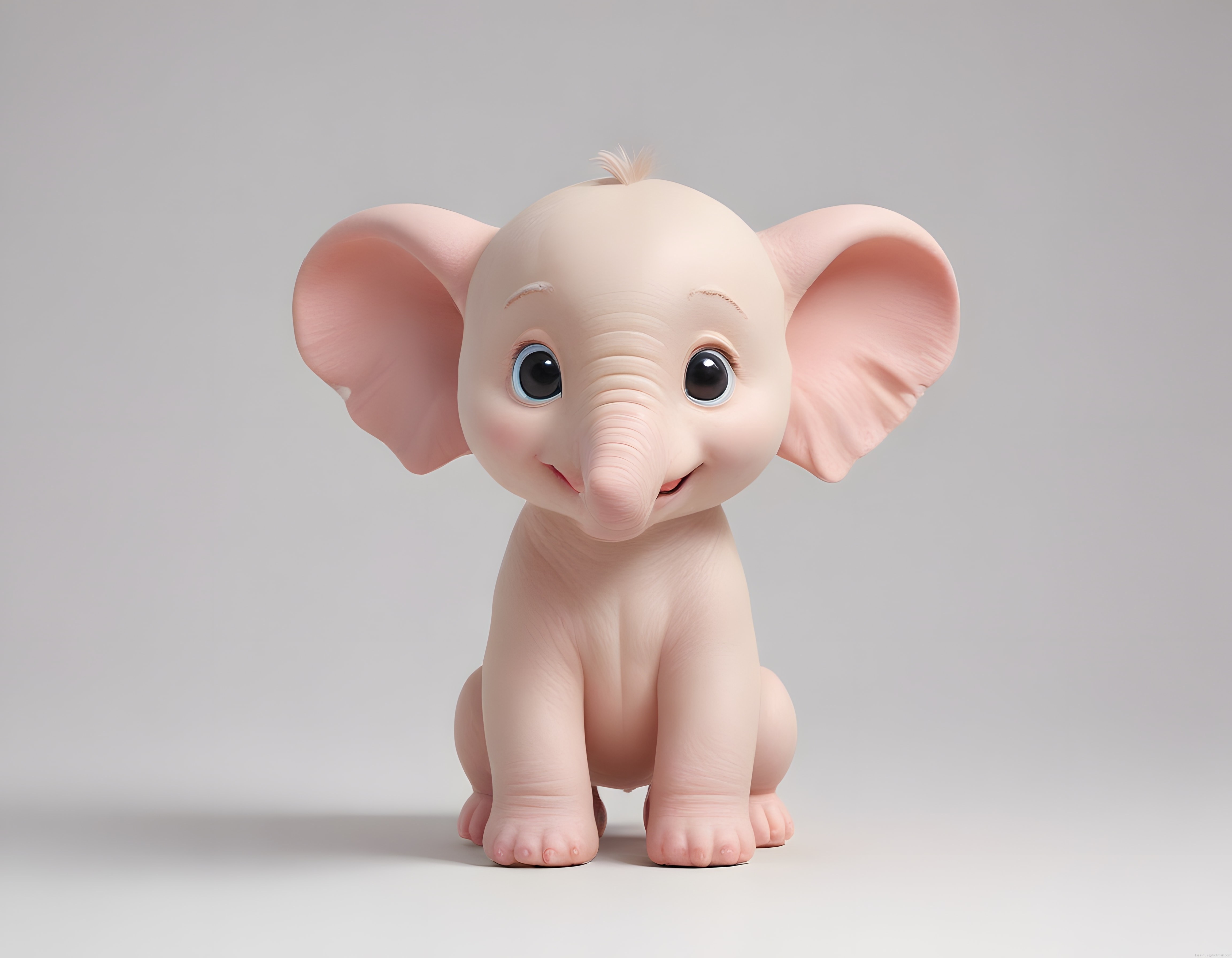 Sevimli Pembe Bebek Fil Karakteri: Büyük Kulaklarıyla Masalsı 3D Animasyon