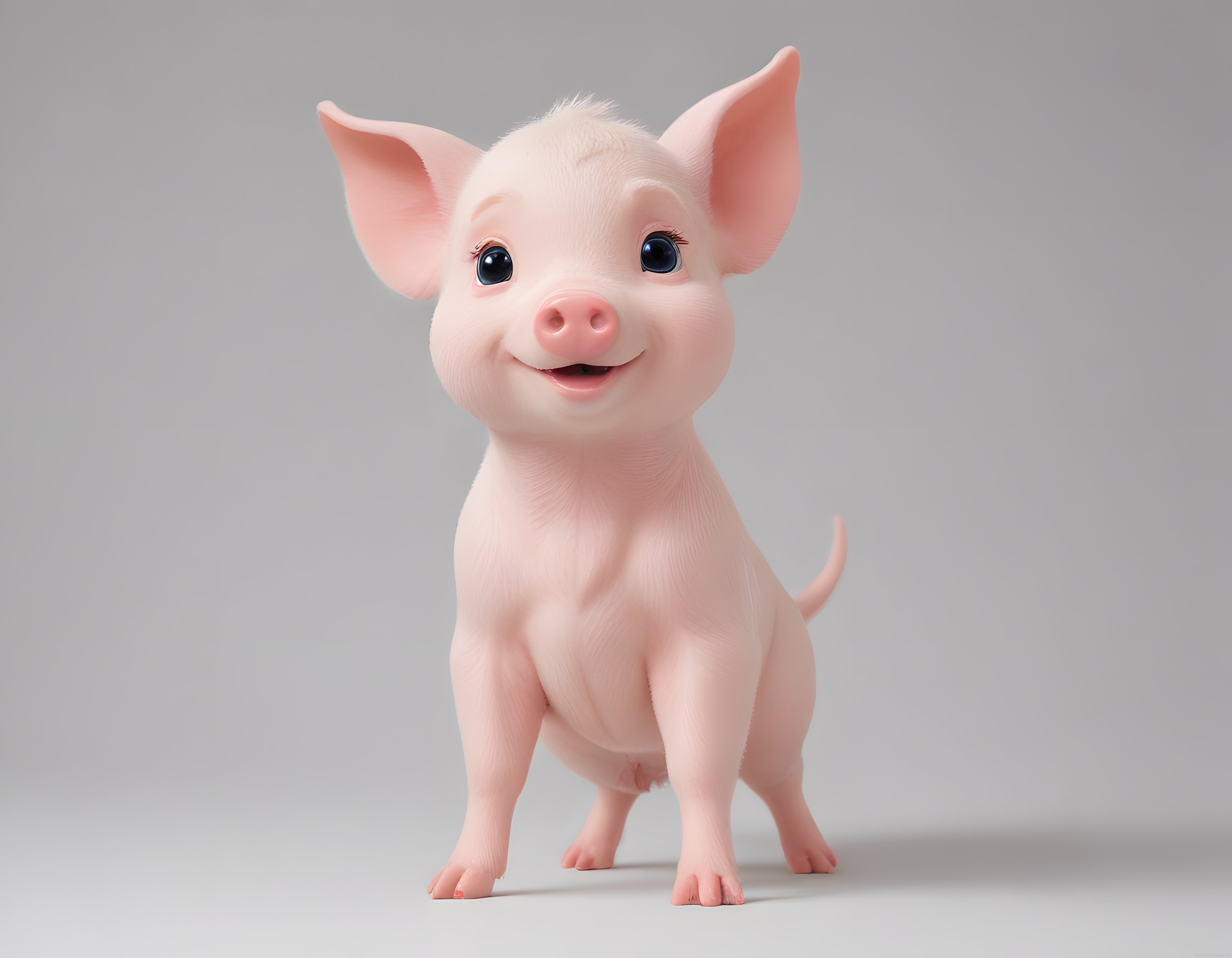 Sevimli Pembe Domuz Yavrusu 3D Animasyon Karakteri Tasarımı