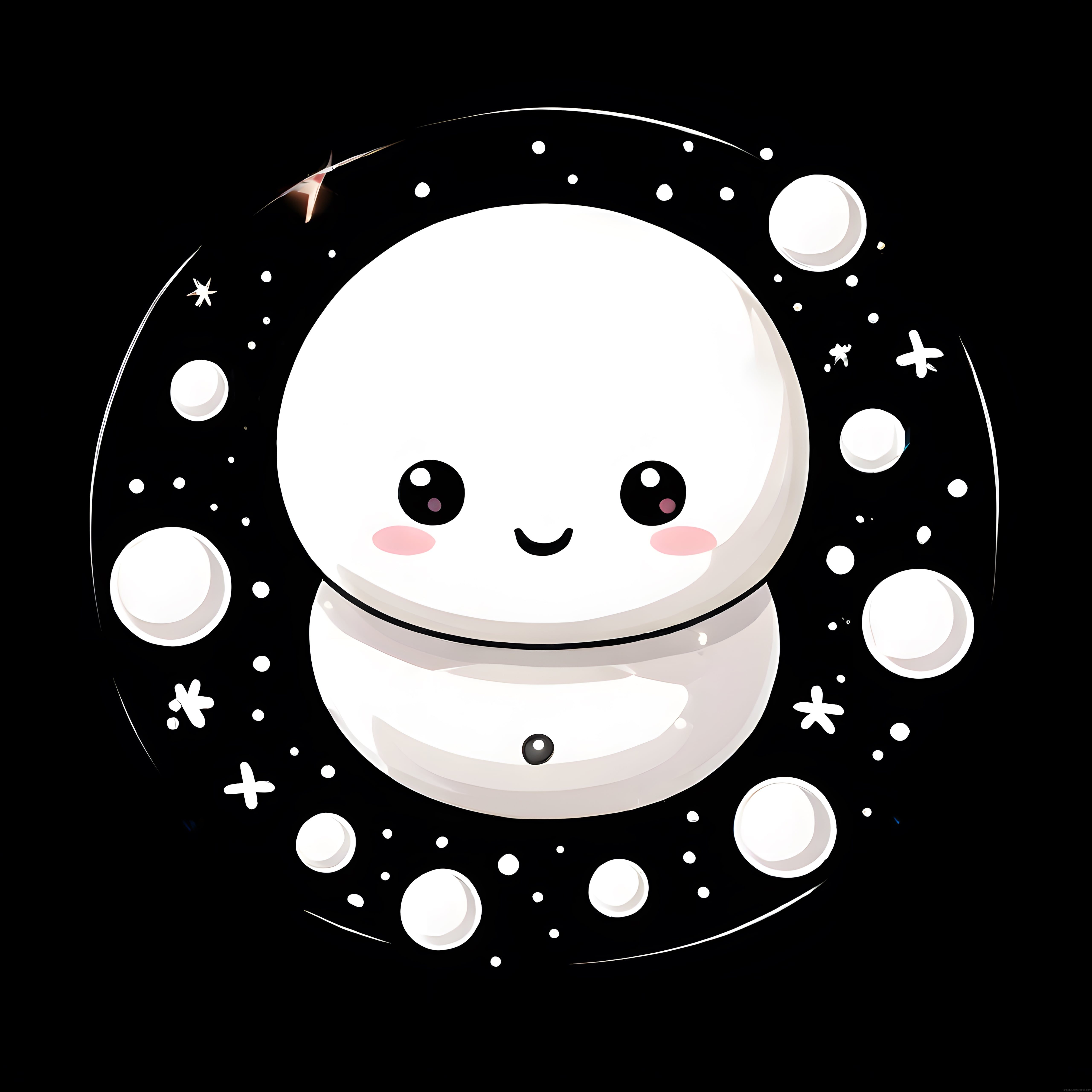 Sevimli Satürn Karakteri ve Yıldızlarla Kawaii Uzay İllüstrasyonu
