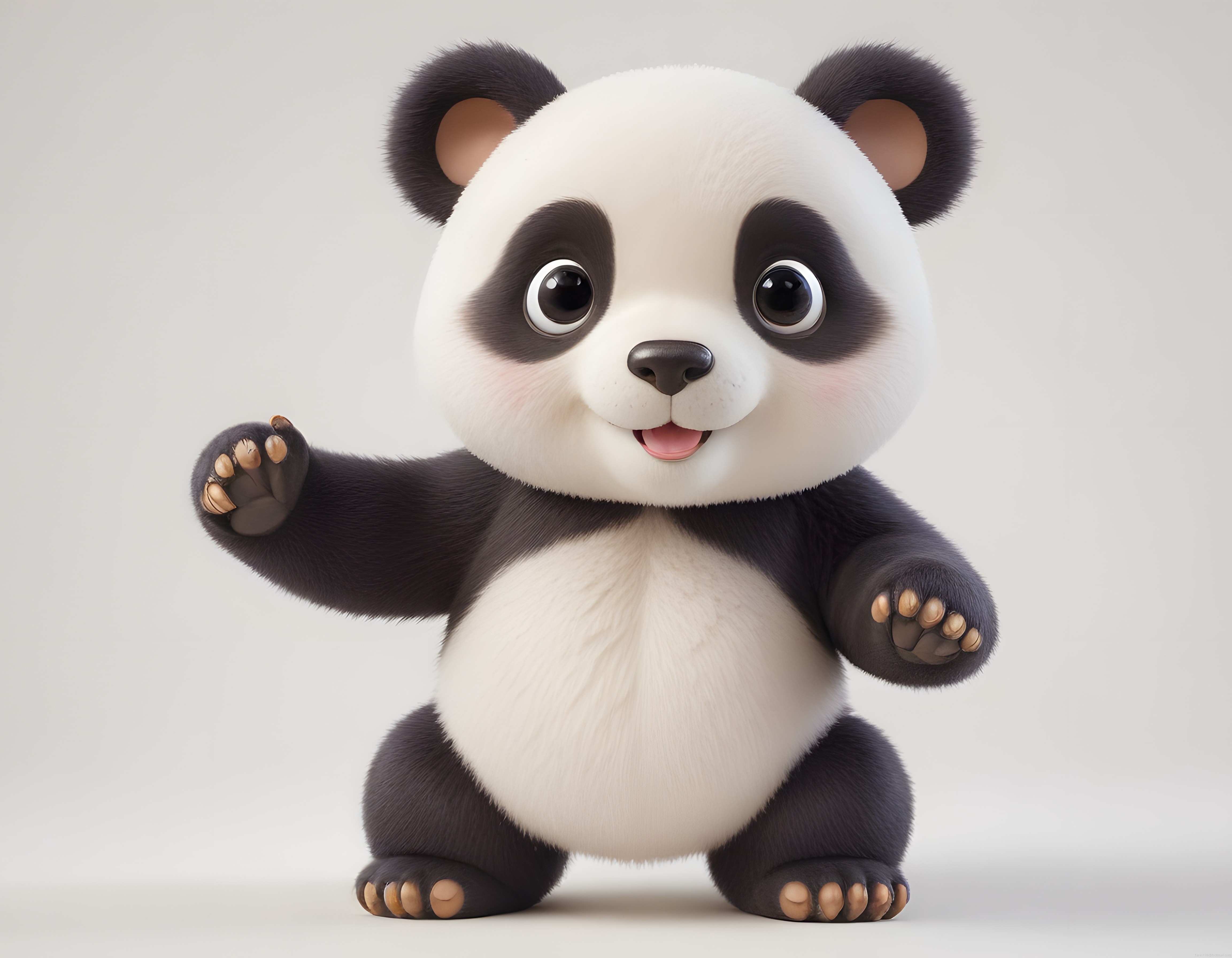 Sevimli Tombul 3D Bebek Panda Karakteri ile Eğlenceli Anlar Yaratın