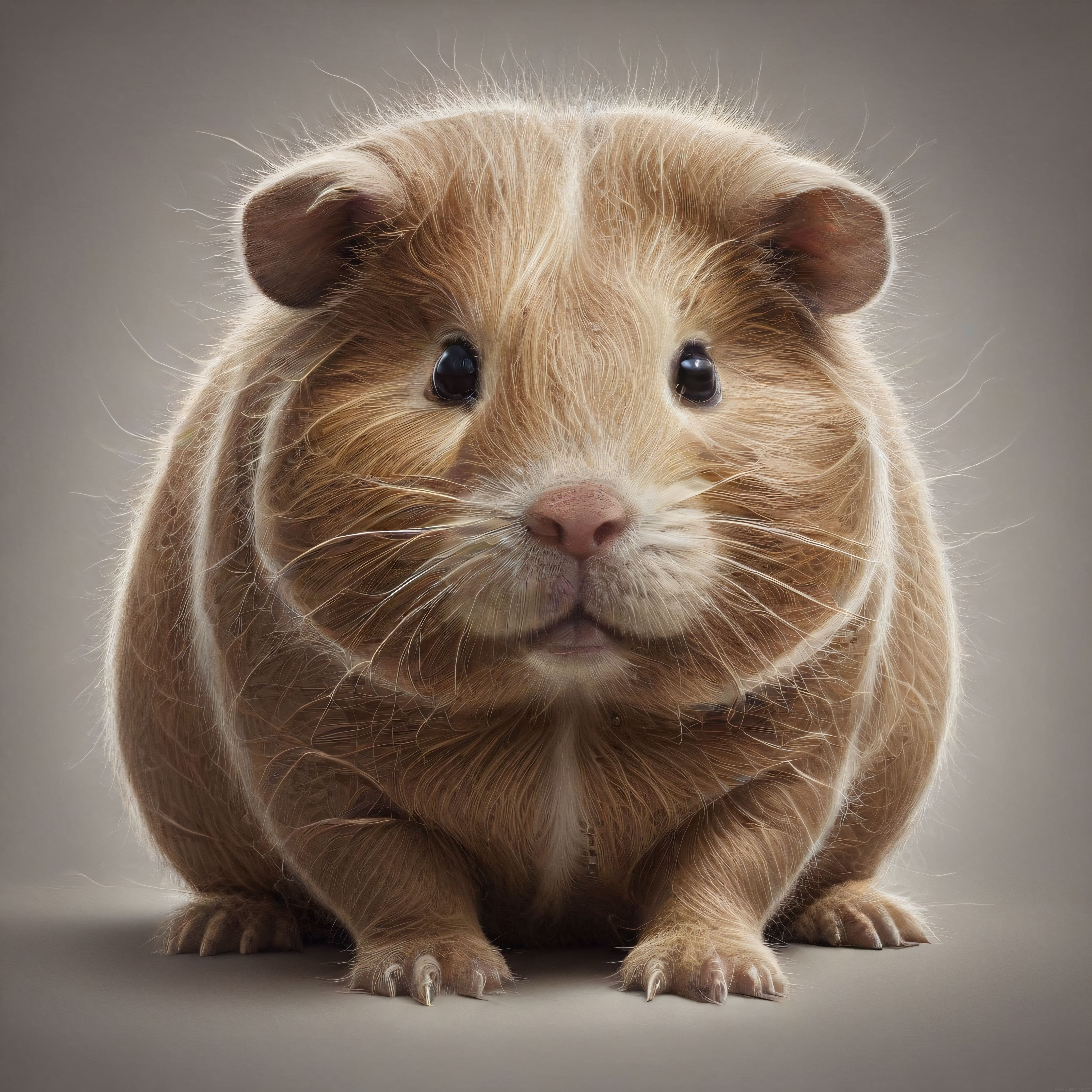 Sevimli Tüylü Fantastik Hamster Oyuncak Karışımı Dijital Sanat Portresi