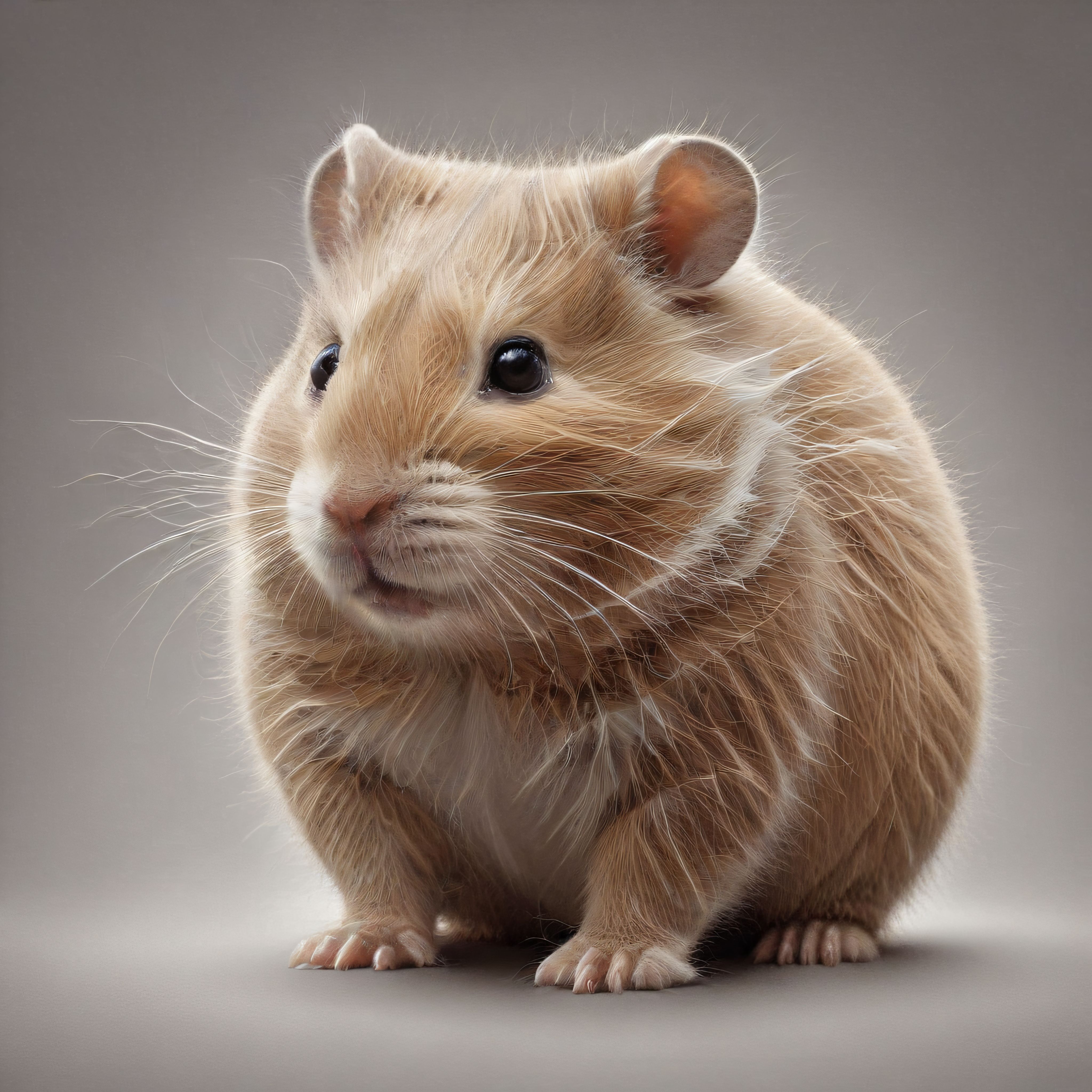 Sevimli ve Tüylü Altın Hamsterin Büyük Gözleriyle Kameraya Bakışı