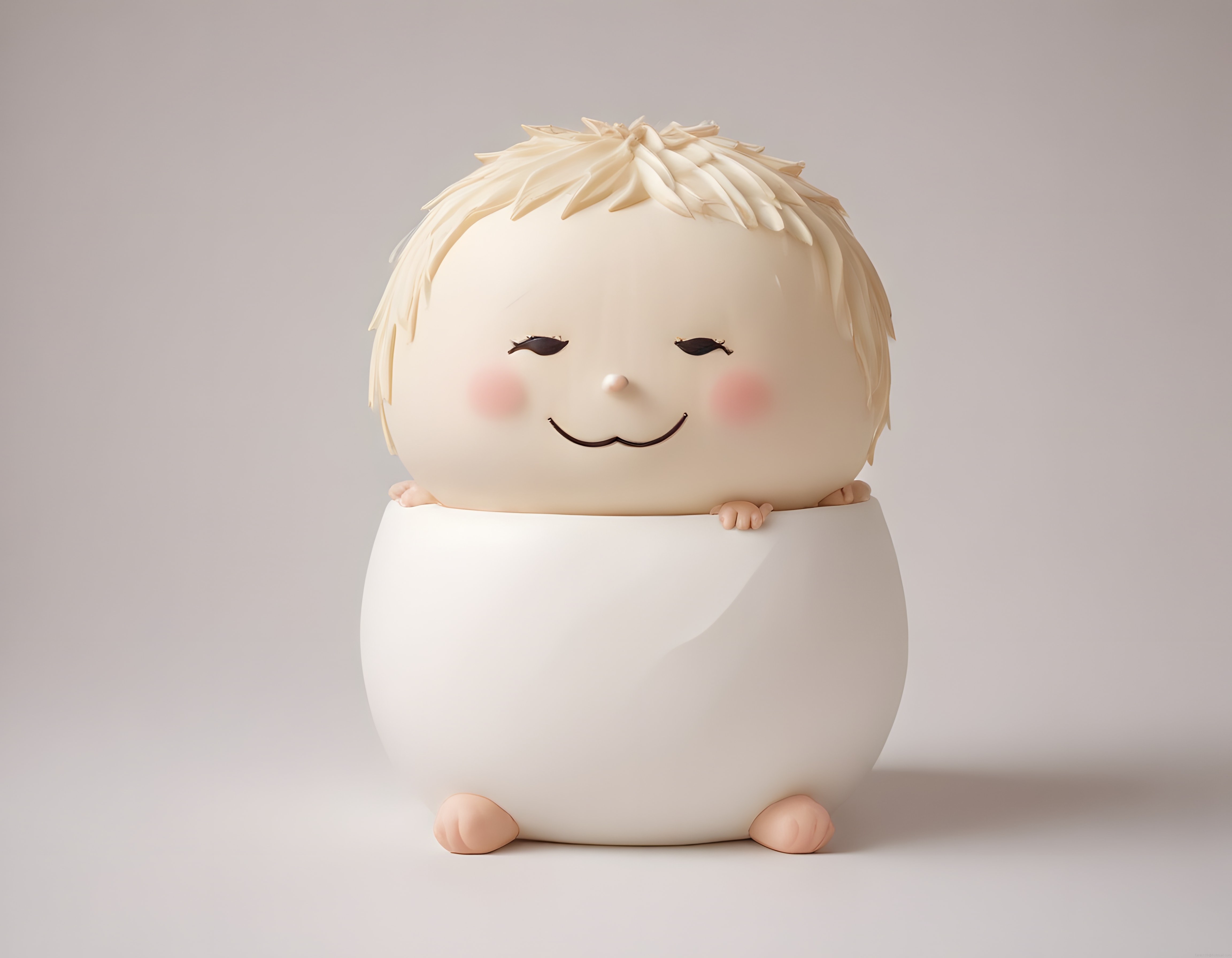 Sevimli yumurta bebek: minimalist seramik figür ve 3d karakter tasarımı