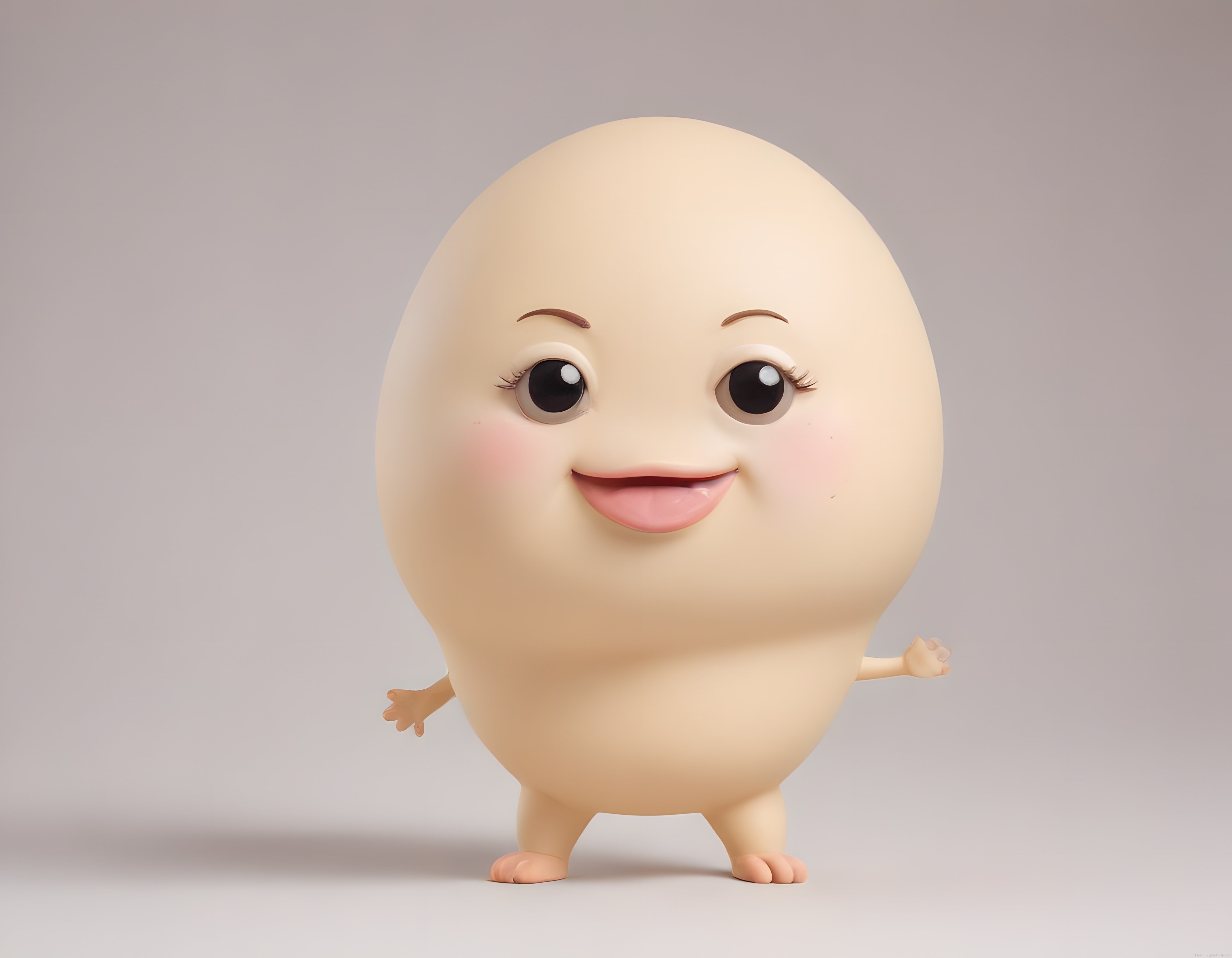 Sevimli Yumurta Şeklinde 3D Animasyon Karakteri ve Maskot Tasarımı