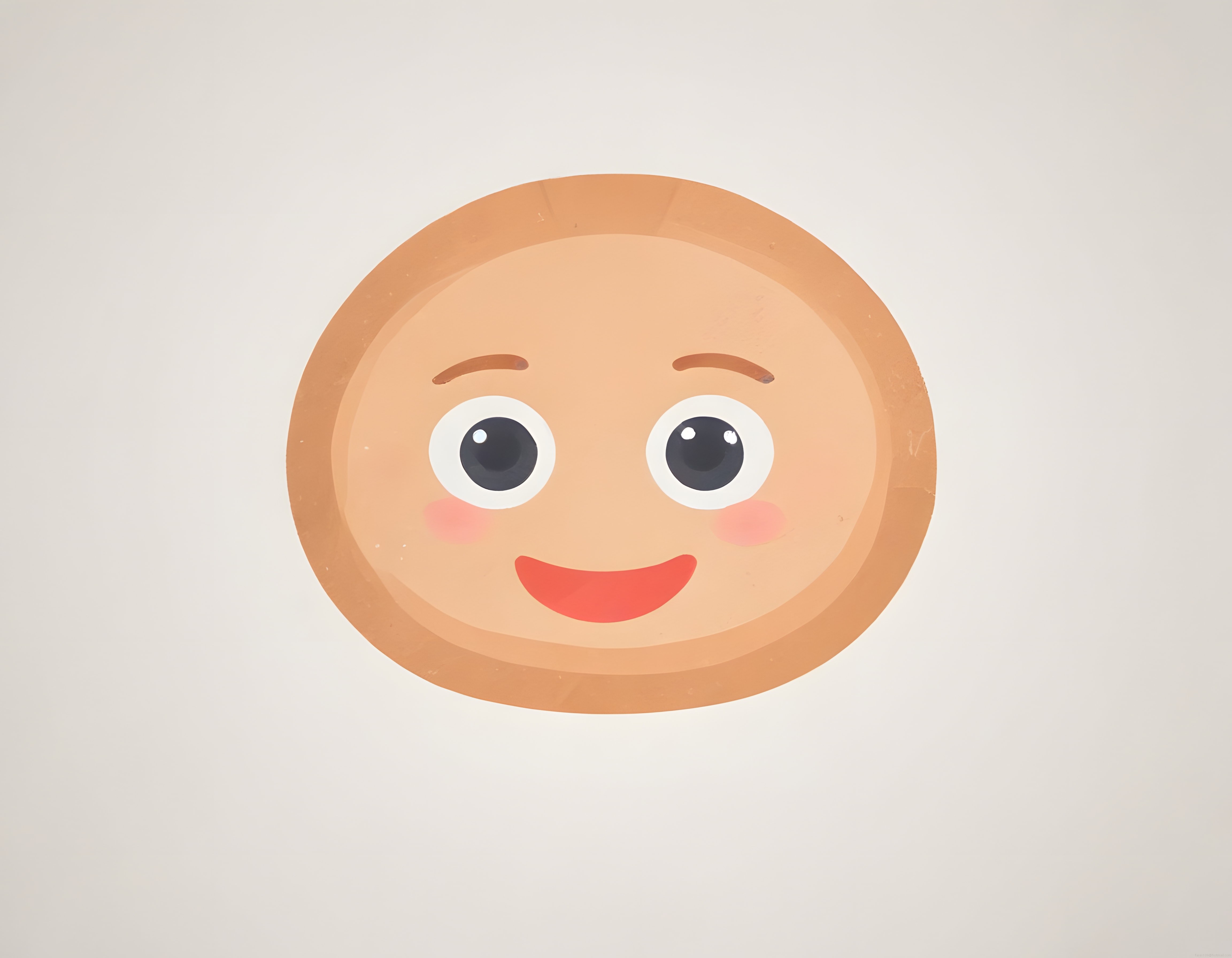 Sevimli yuvarlak surat çizgi film karakteri ve neşeli emoji tasarımı