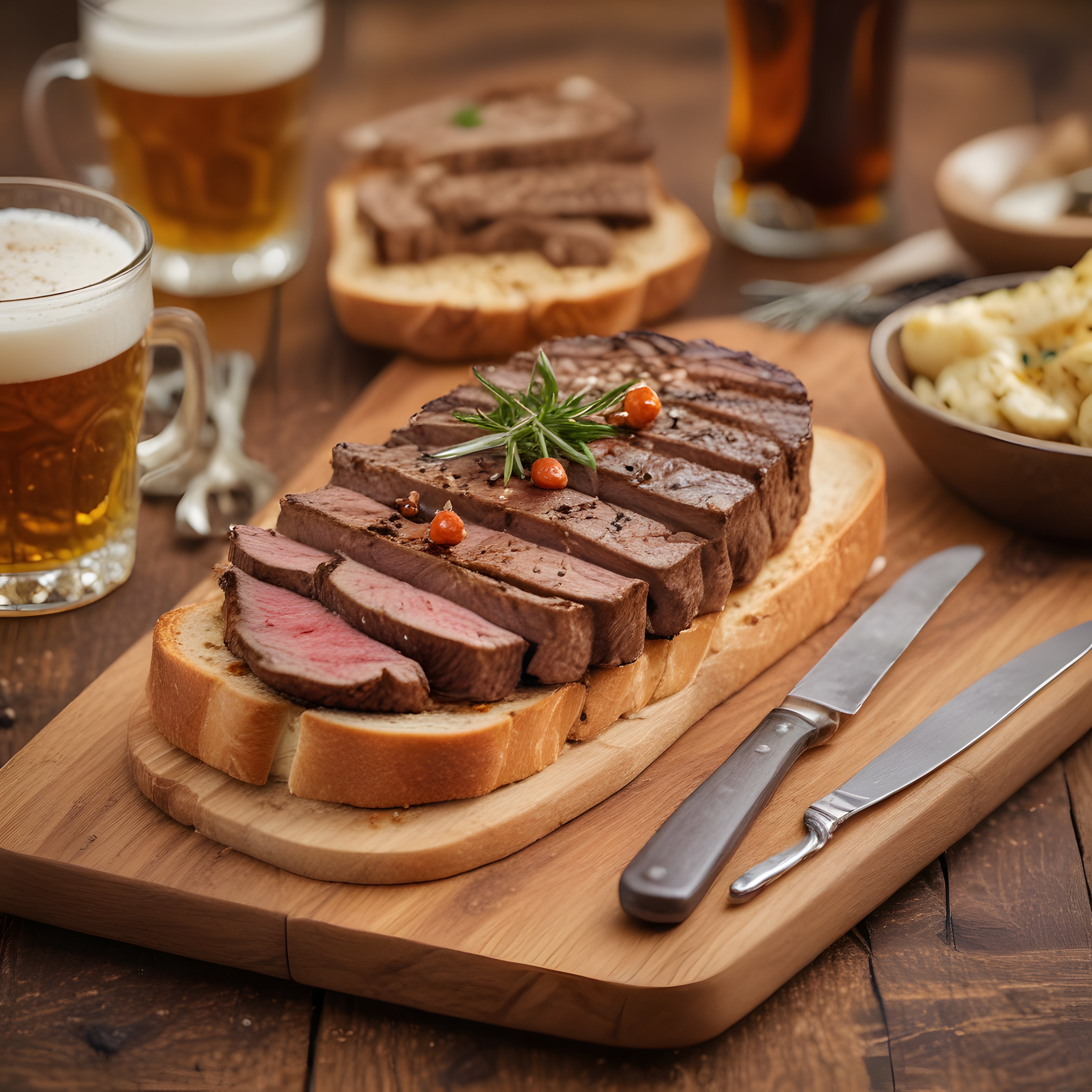 Sıcacık bir pub atmosferinde: biberiyeli bonfile, mantarlı gnocchi ve köpüklü bira