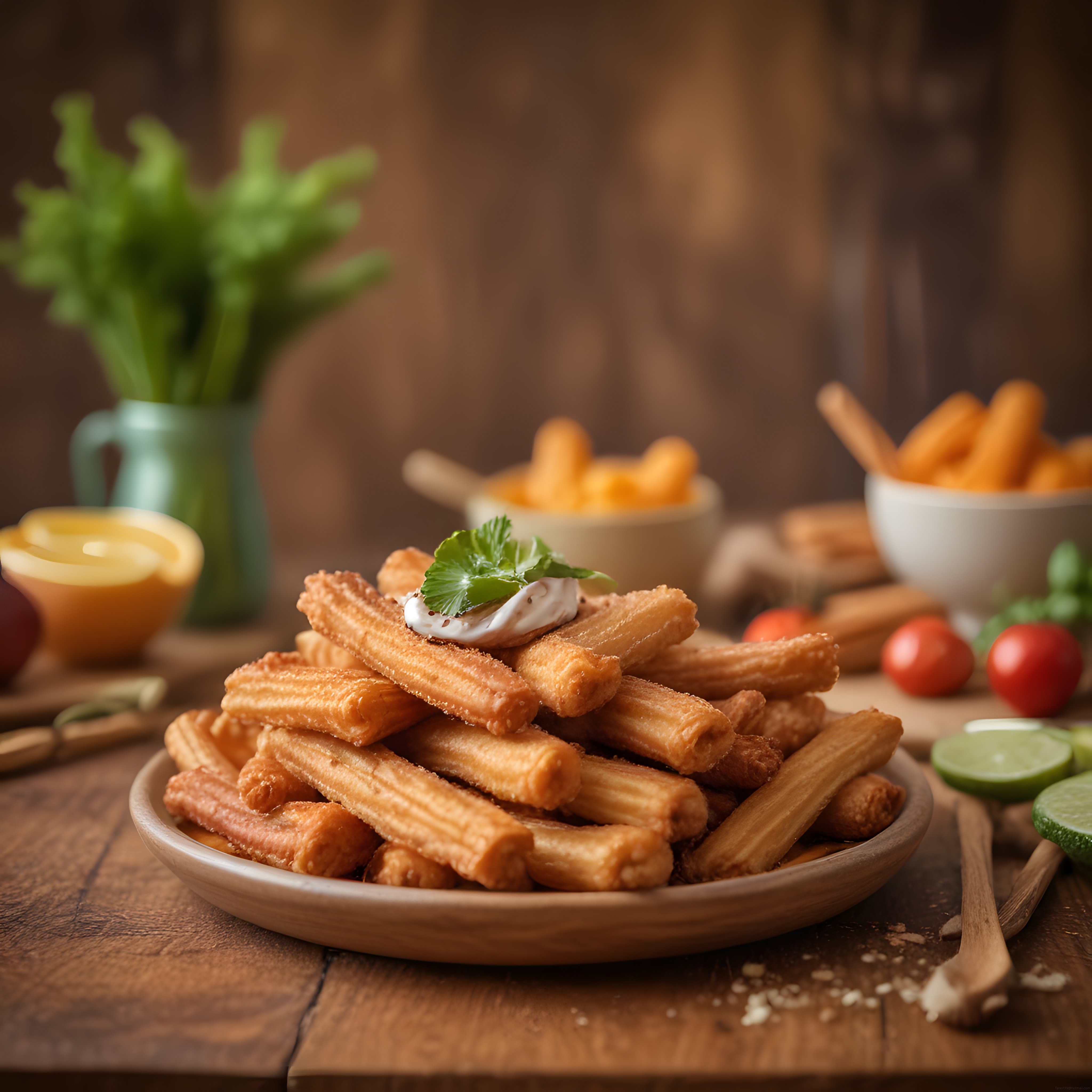 Sıcacık Churros Tarifi: Ev Yapımı Çıtır Tatlılar ve Limonlu Rustik Sunum