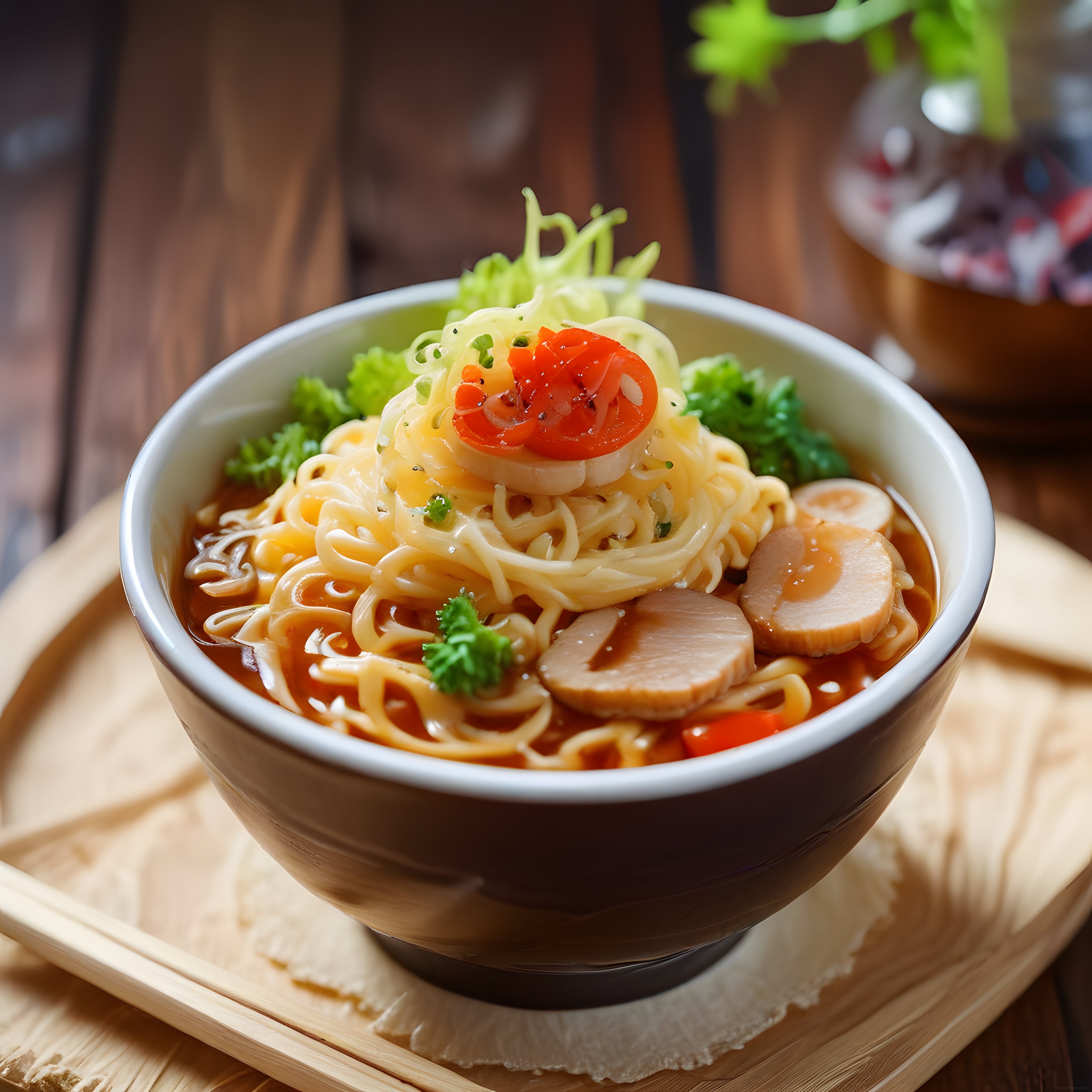Sıcacık Japon Ramen Kasesi: Et Dilimleri ve Sebzelerle Dolu Lezzet