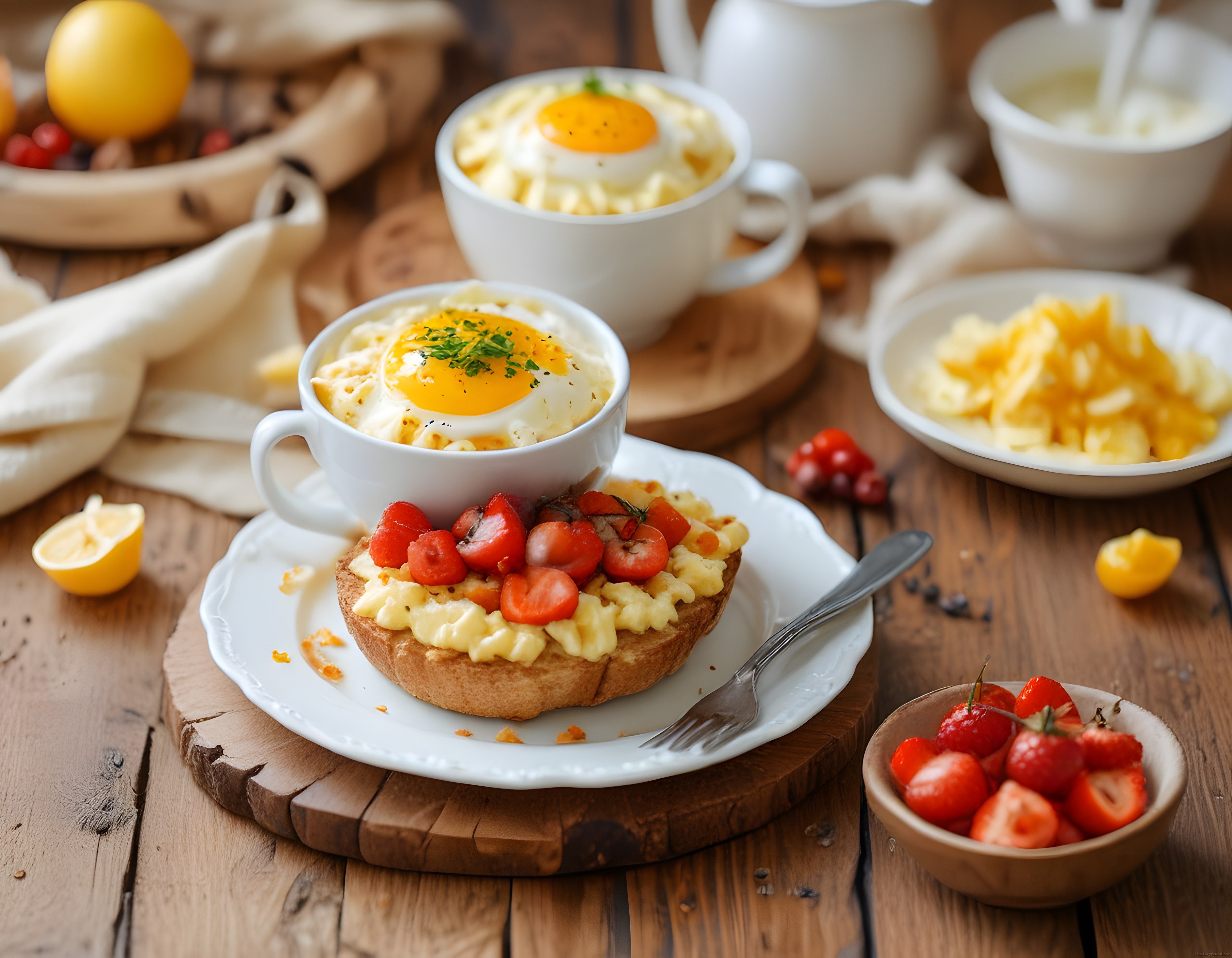 Sıcacık Kahvaltı Keyfi: Fırında Yumurta ve Taze Domatesli Ekmek Üzeri Lezzet