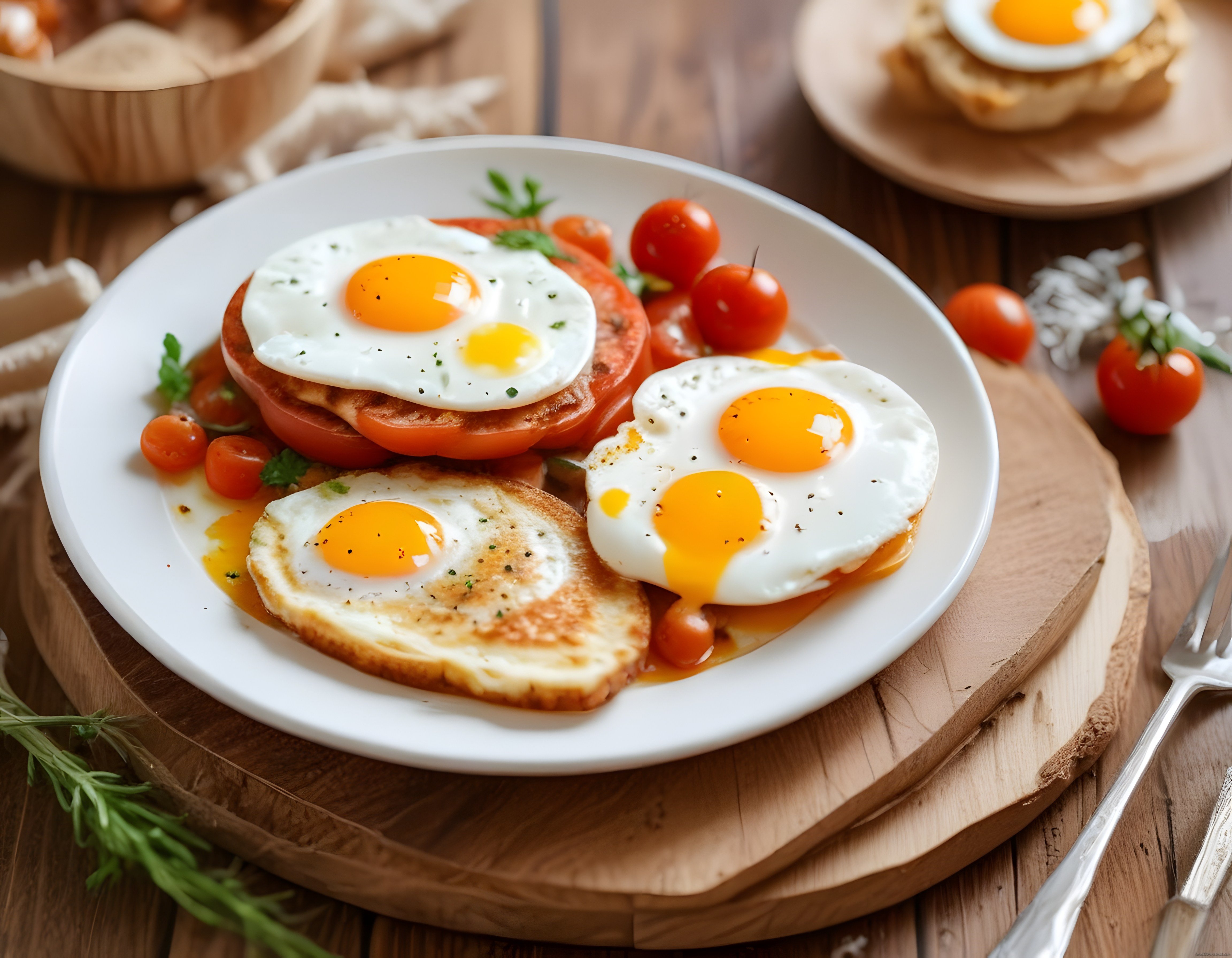 Sıcacık Kahvaltı Keyfi: Güneşte Yumurta, Domates ve Kızarmış Ekmek