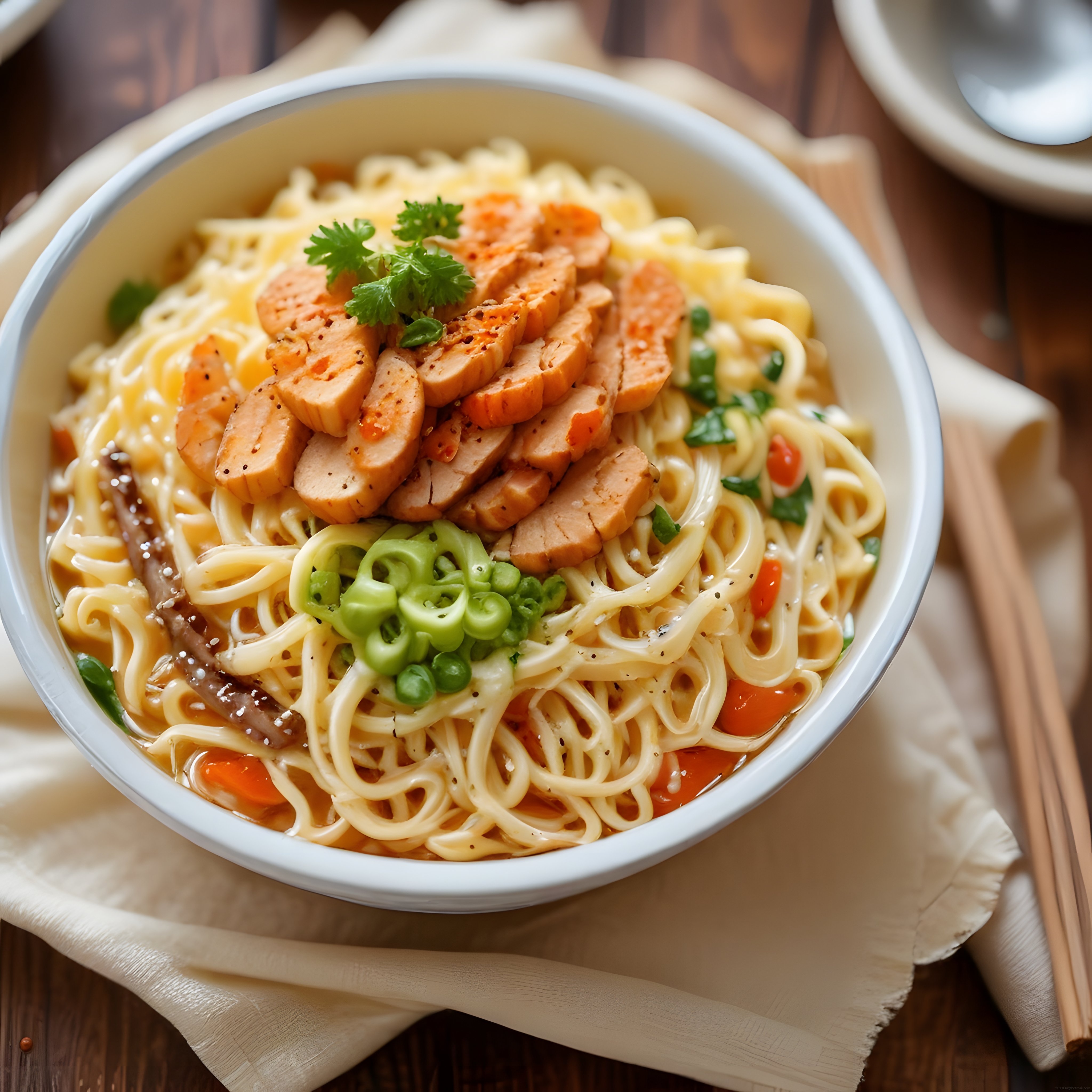 Sıcacık Tavuklu Noodle Kasesi: Sebzelerle Dolu Asya Usulü Çorba Tarifi