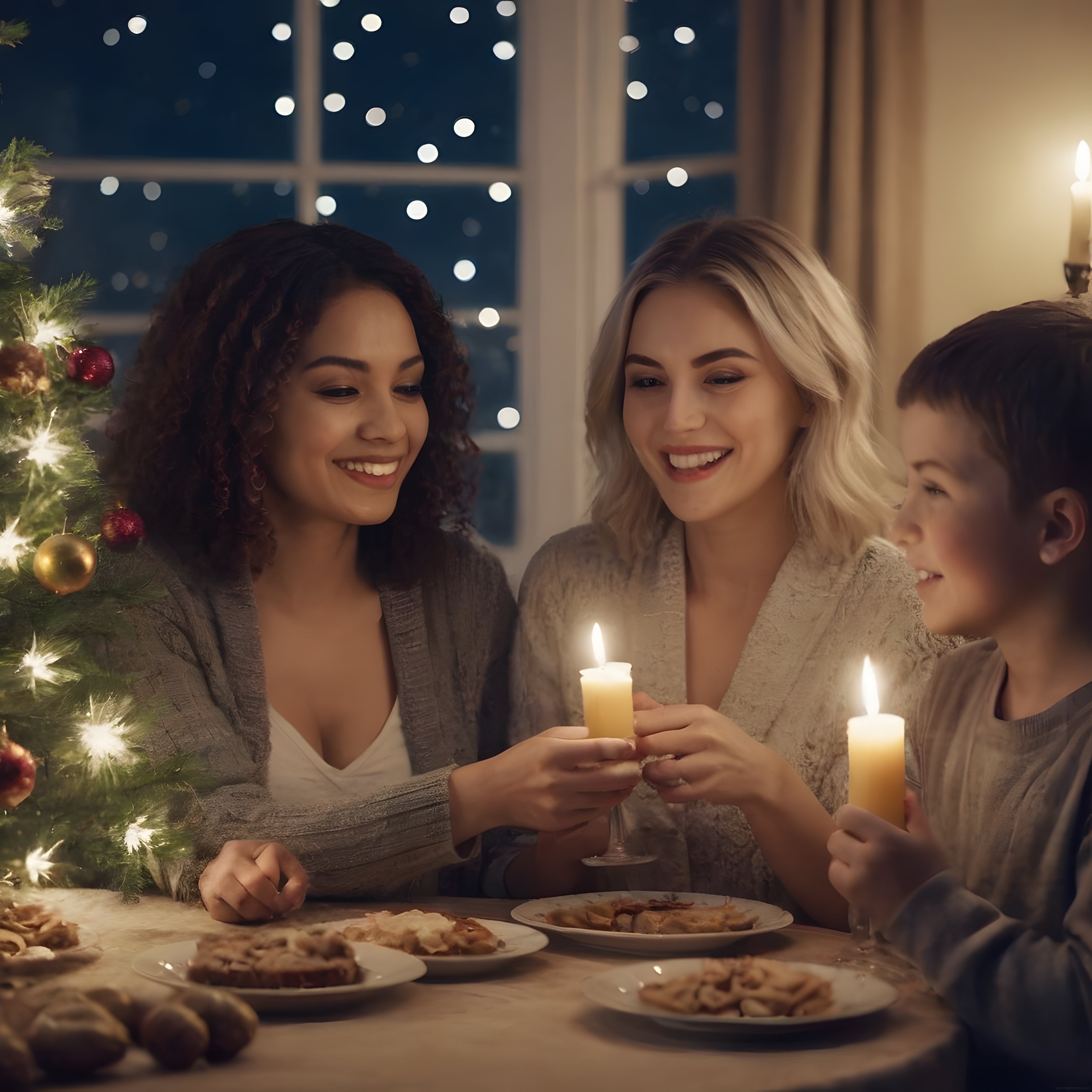 Sıcacık Yılbaşı Akşamında Ailece Mum Işığında Kutlama ve Sofra Keyfi