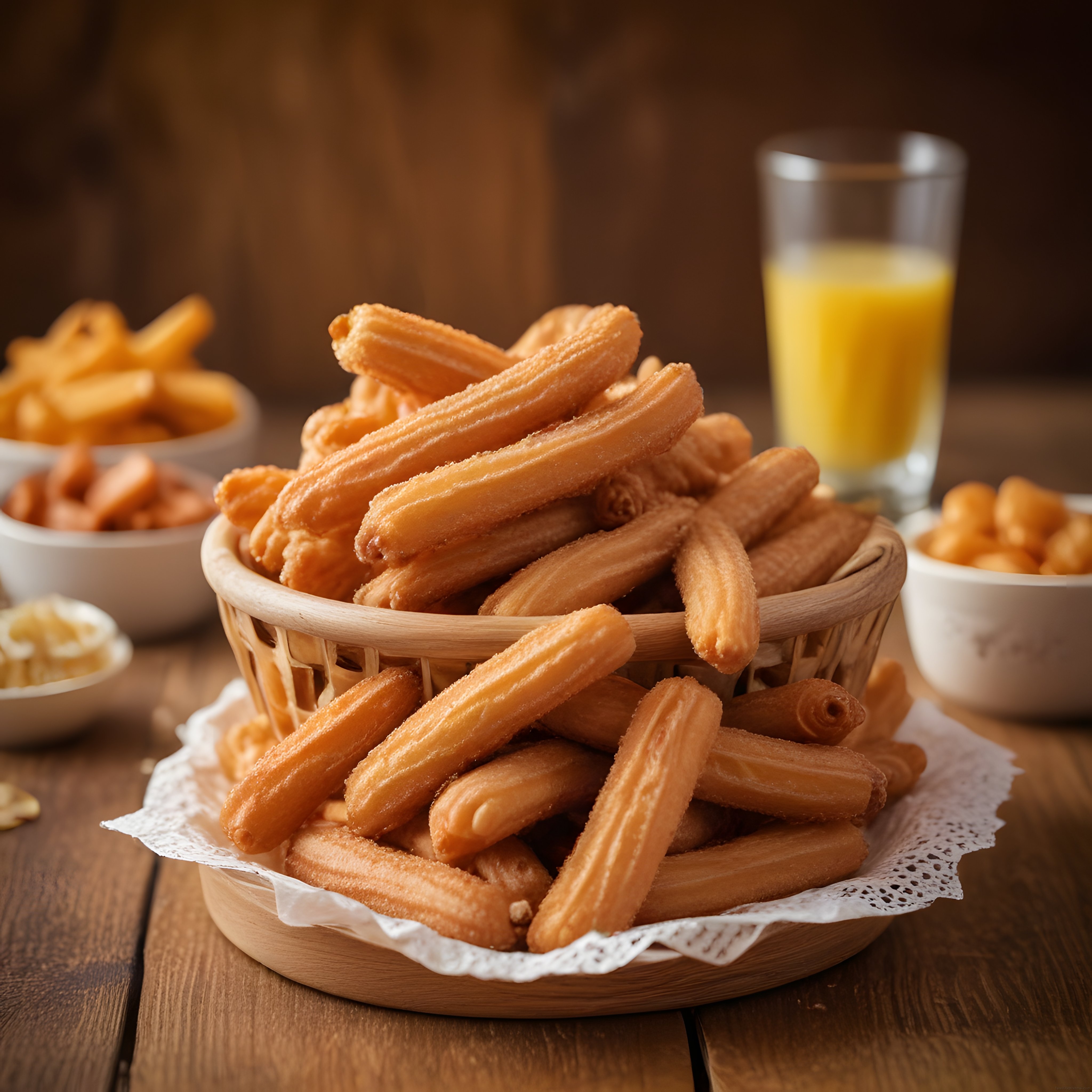 Sıcak Churros ve Taze Portakal Suyu ile Lezzetli Bir Sunum