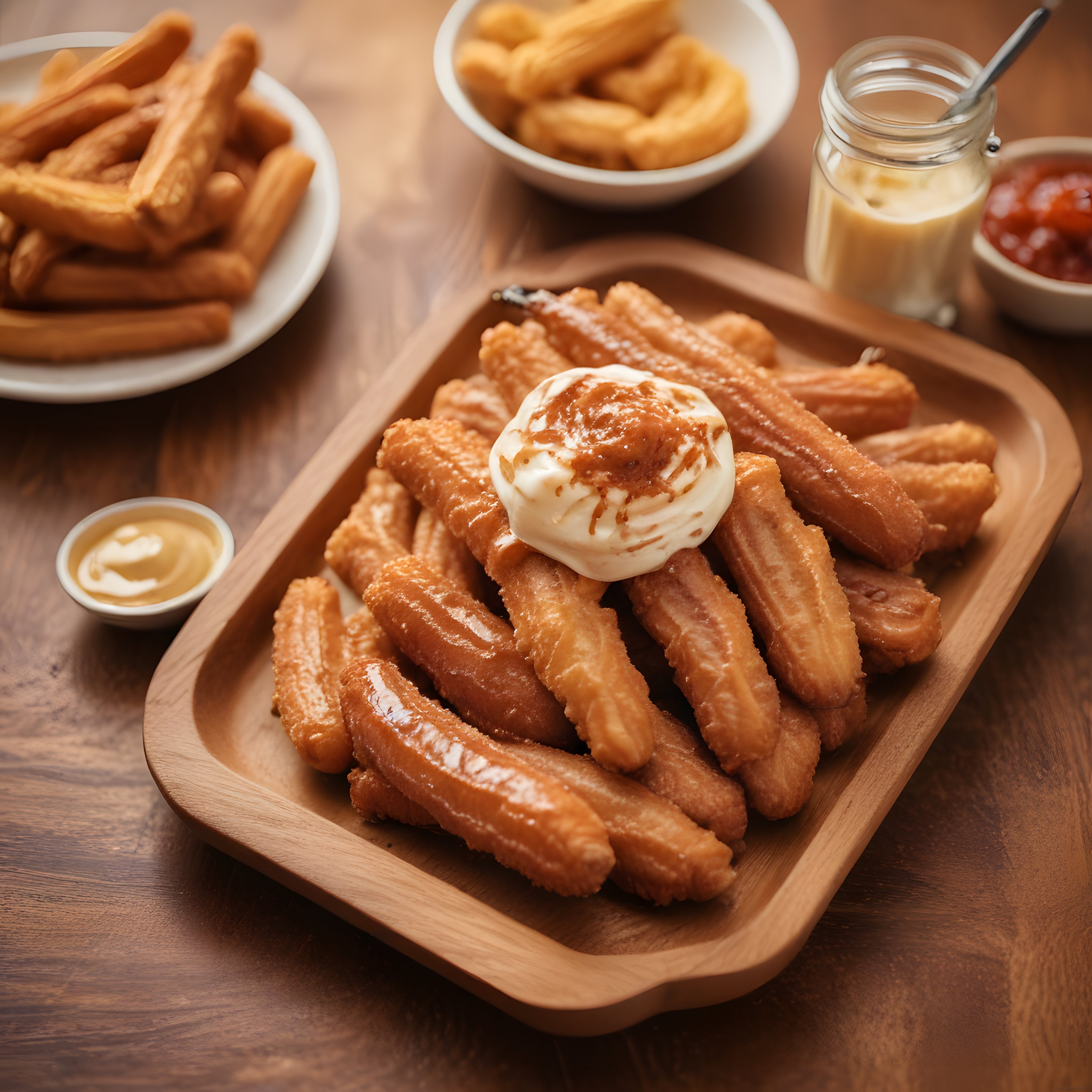 Sıcak Churros ve Vanilya Dondurma Üzerine Karamel Sos Şöleni