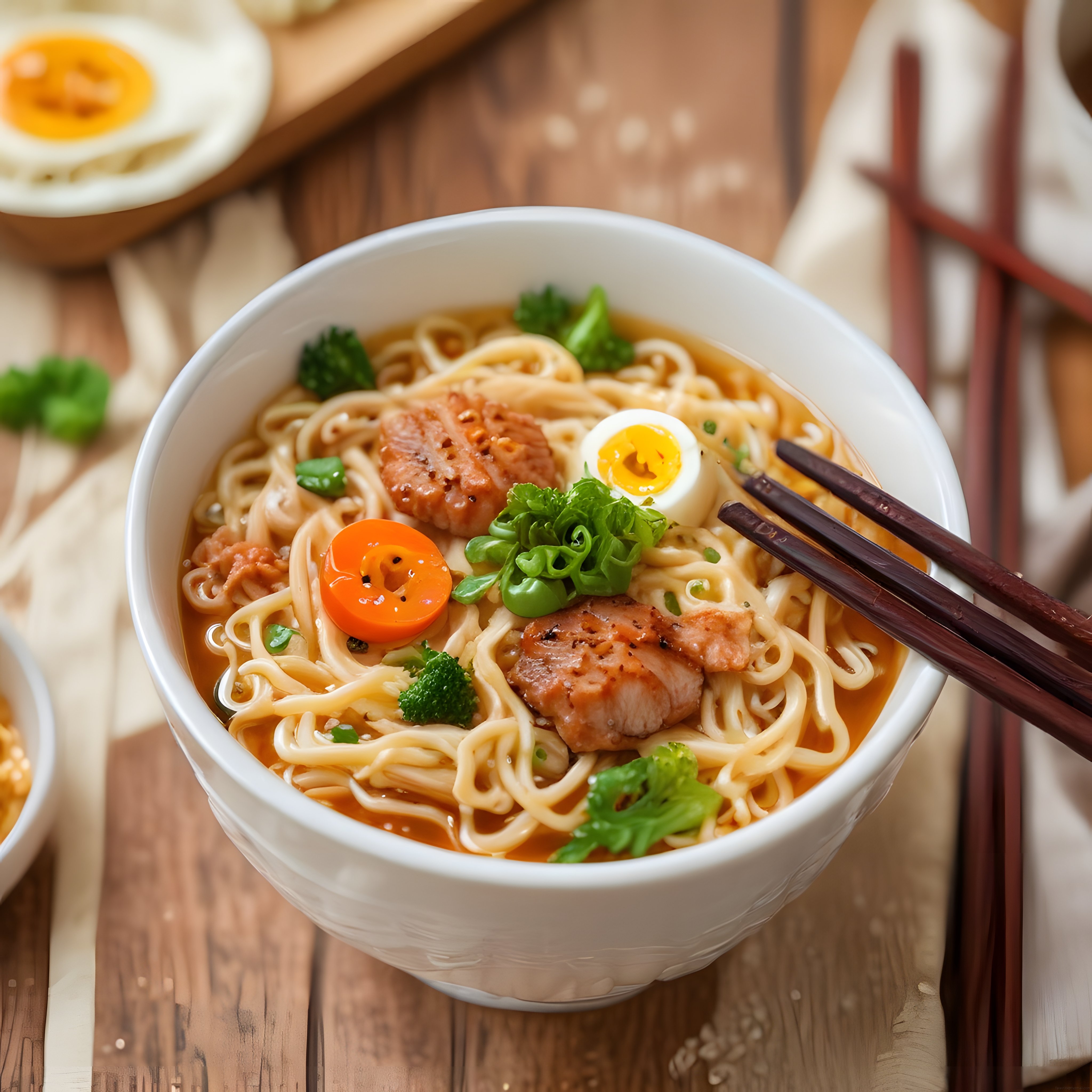 Sıcak Ramen Kasesi: Marine Et Dilimleri ve Yumurta ile Uzakdoğu Lezzeti