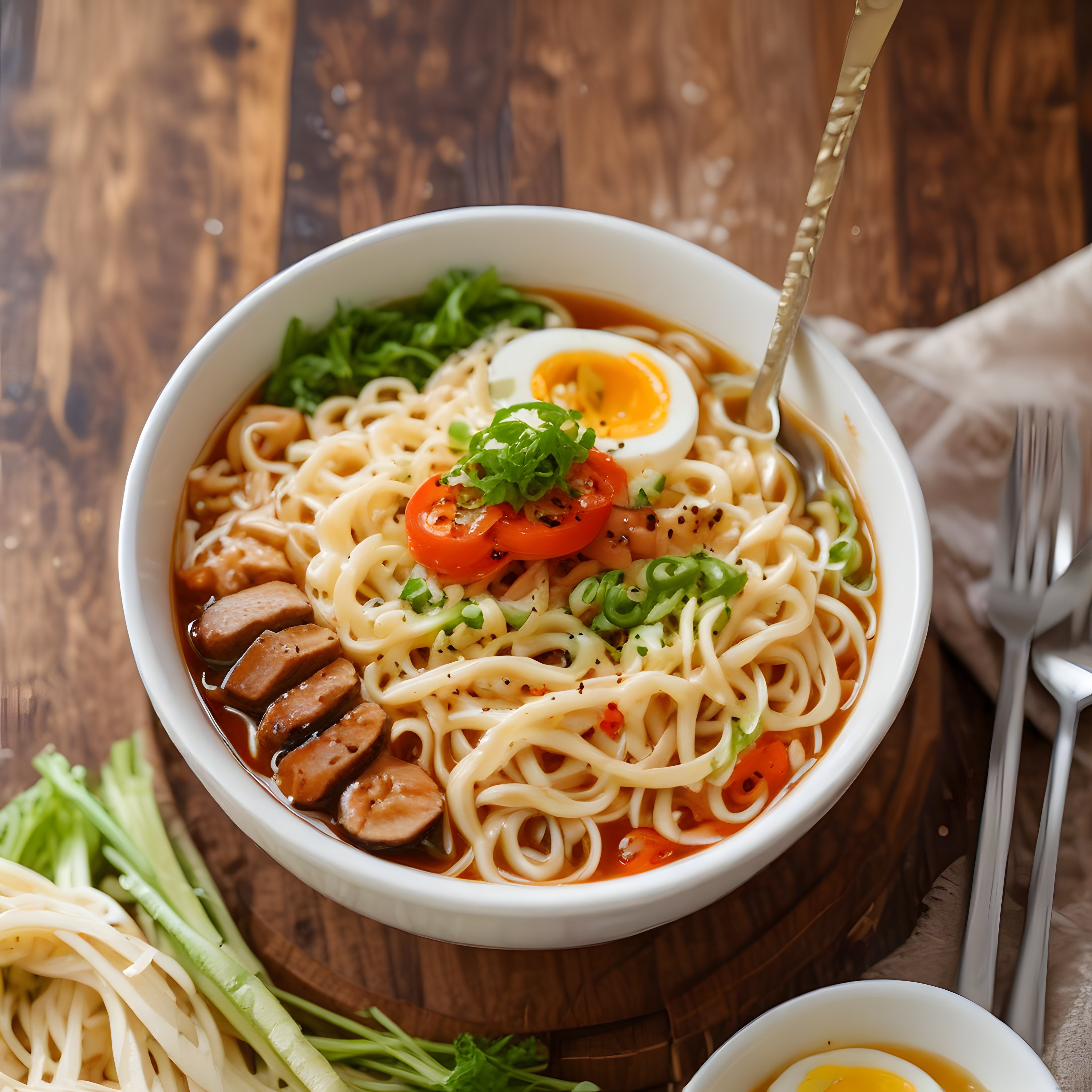 Sıcak Ramen Kasesi: Yumurtalı ve Sebzeli Asya Noodle Çorbası Tarifi
