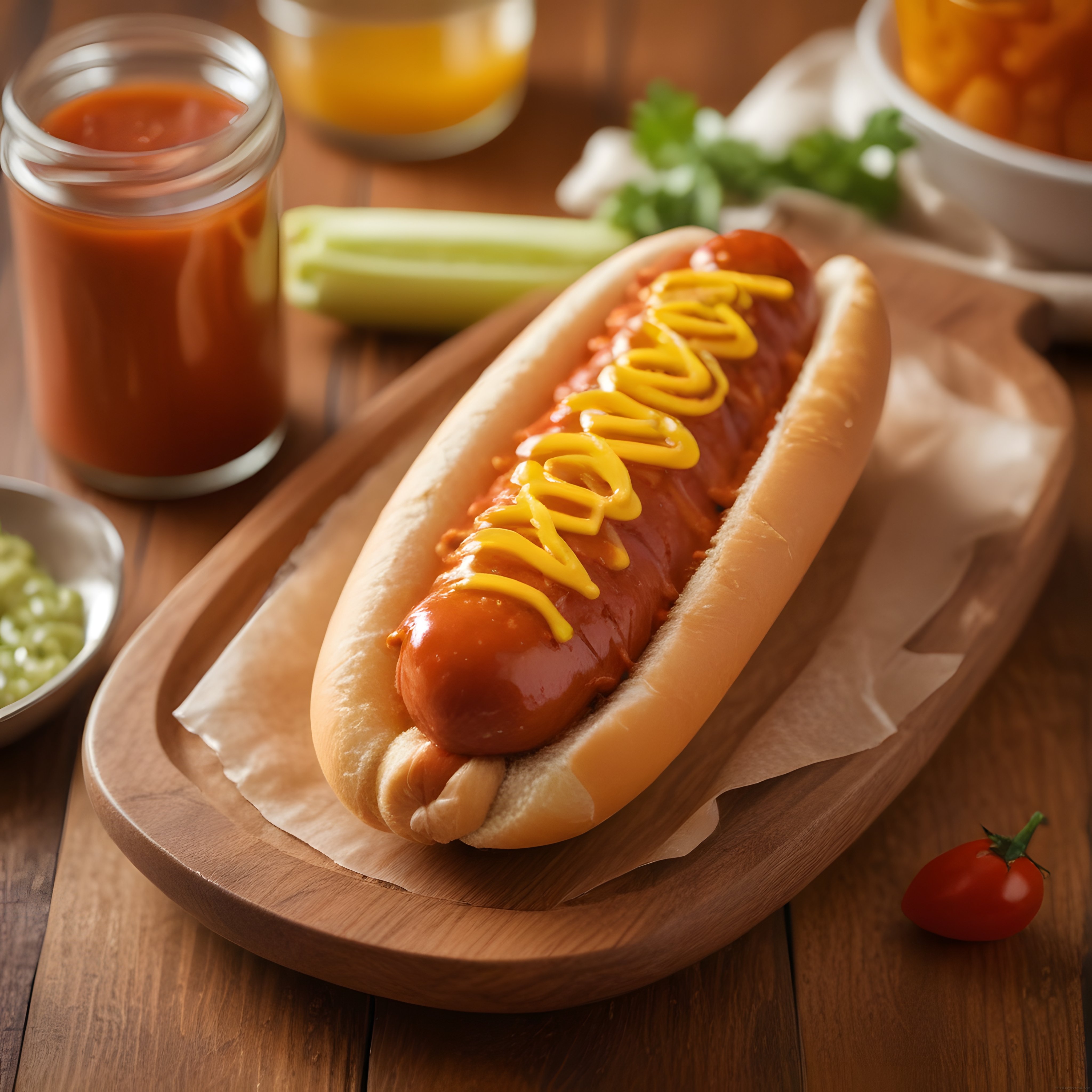 Sıcak Sosisli Hardal ve Ketçap Soslu Ev Yapımı Hot Dog Keyfi